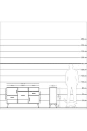 Arges Konsol 3 Raflı 3 Çekmeceli 2 Kapaklı 132x30x83 - S144M003V26A