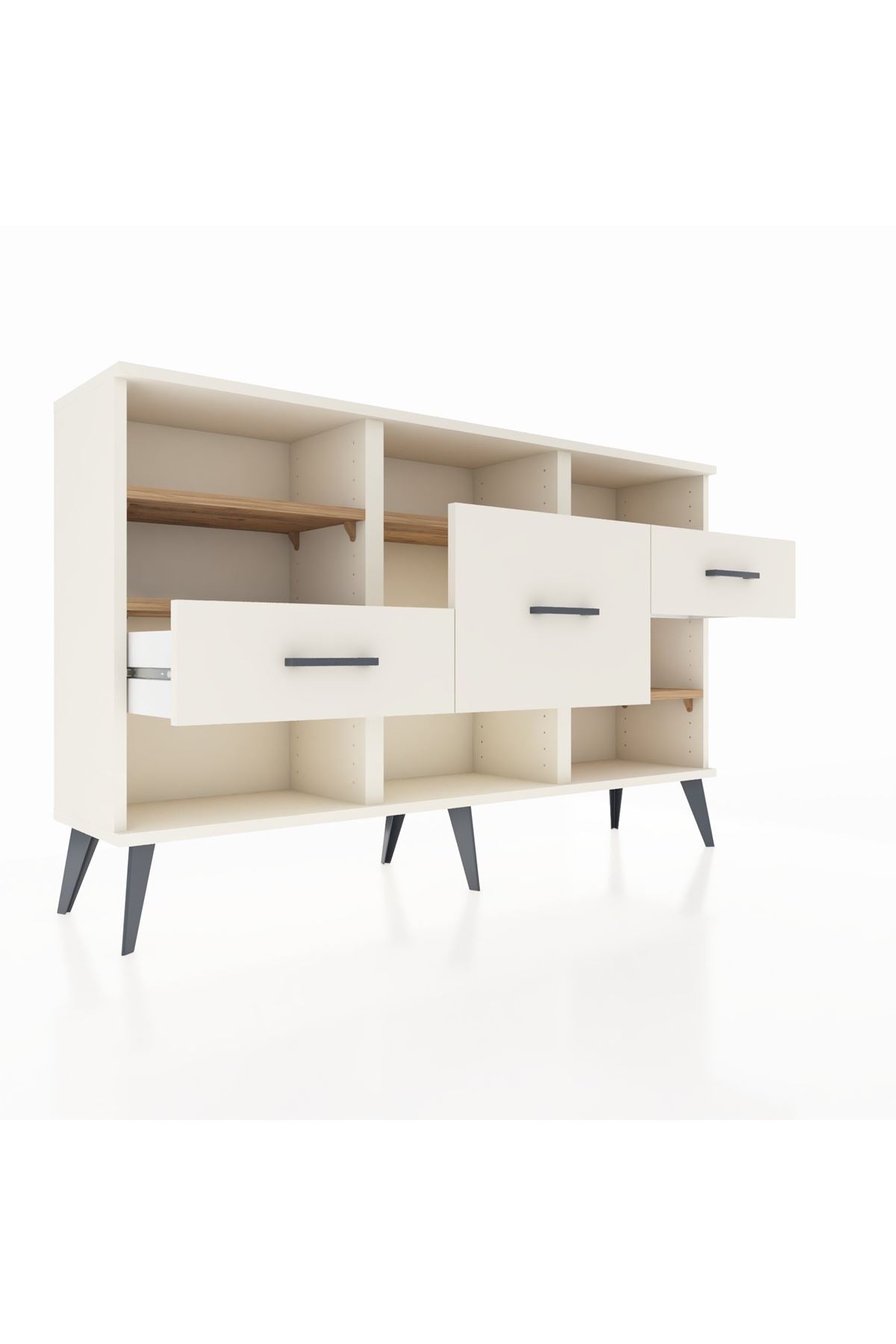 Arges Konsol 5 Raflı 3 Çekmeceli 132x30x83 - S144M004V01A