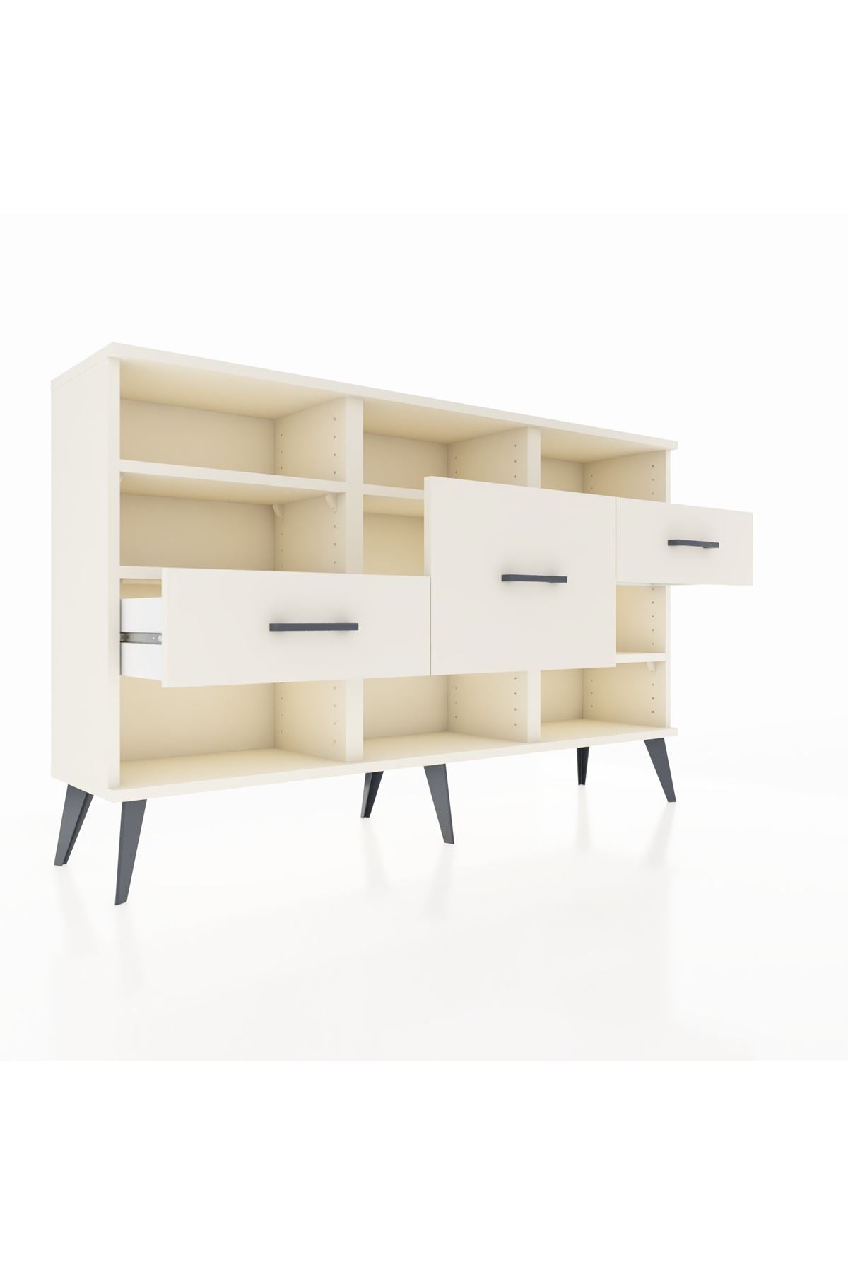 Arges Konsol 5 Raflı 3 Çekmeceli 132x30x83 - S144M004V04A