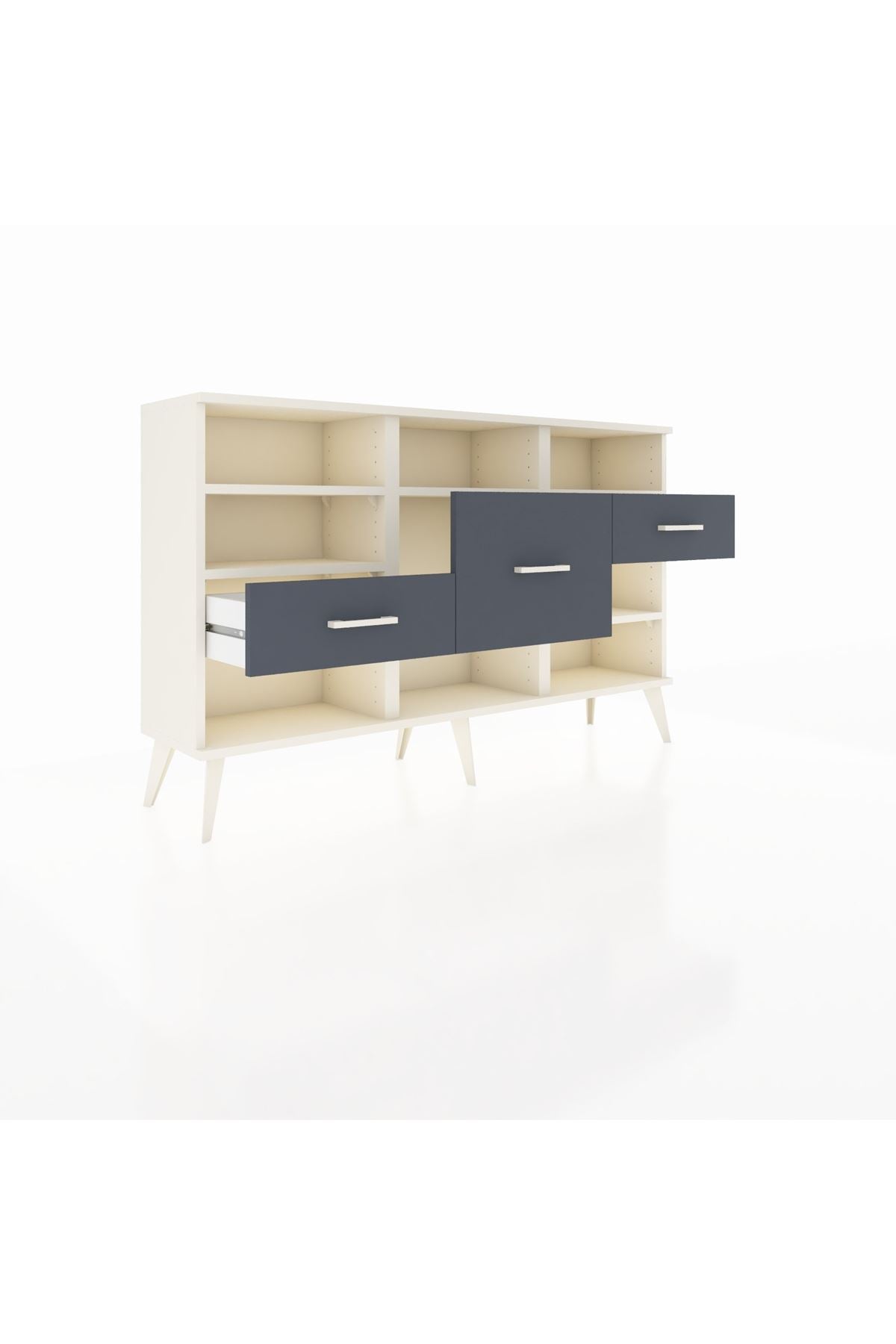 Arges Konsol 5 Raflı 3 Çekmeceli 132x30x83 - S144M004V05A