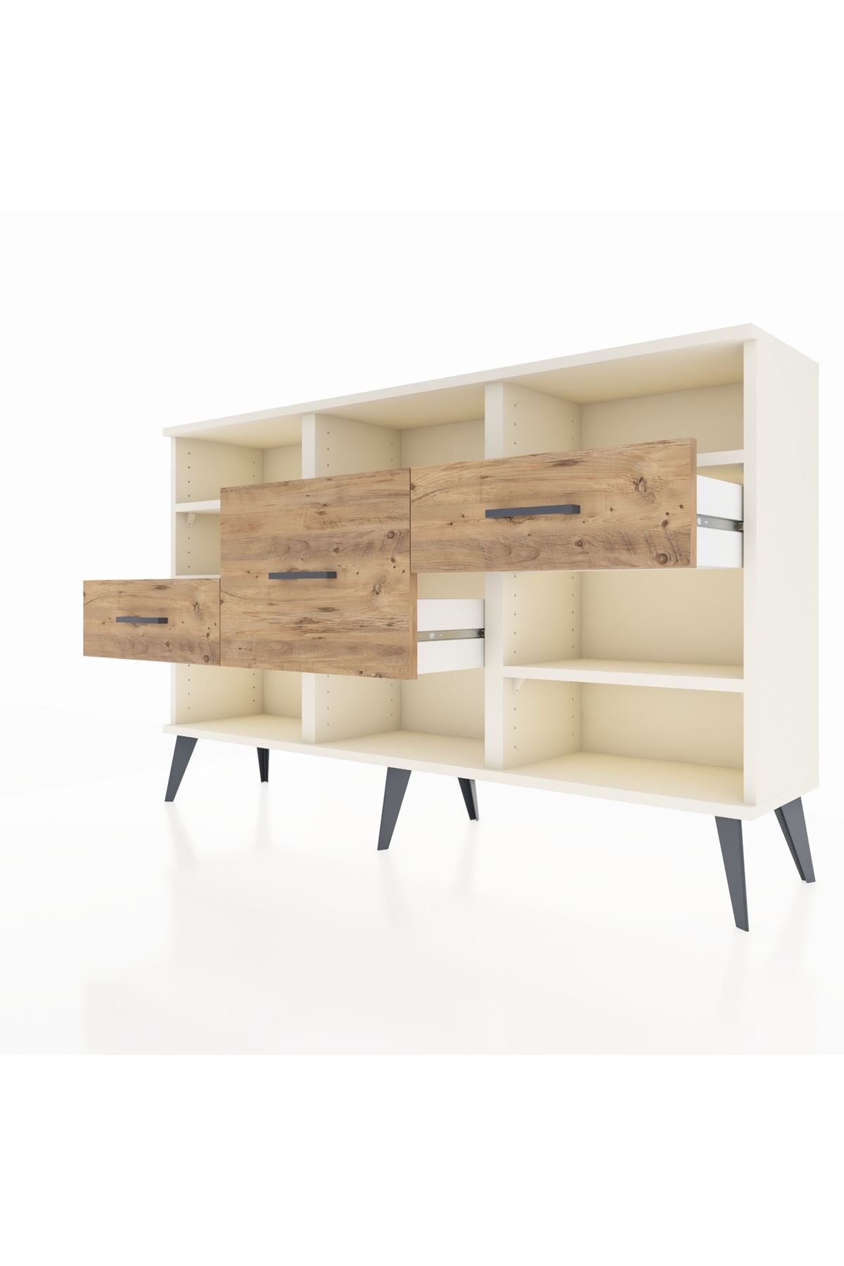 Arges Konsol 5 Raflı 3 Çekmeceli 132x30x83 - S144M004V06A