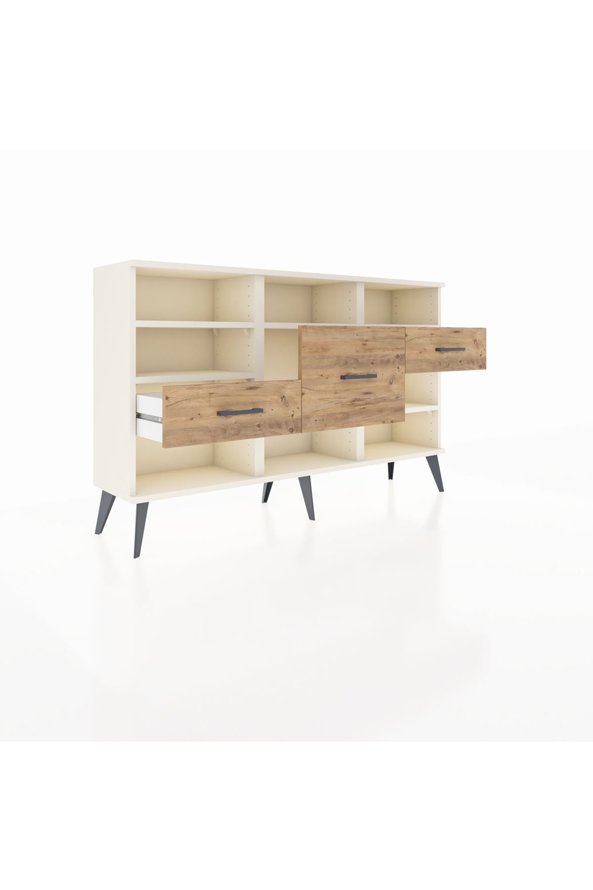 Arges Konsol 5 Raflı 3 Çekmeceli 132x30x83 - S144M004V06A