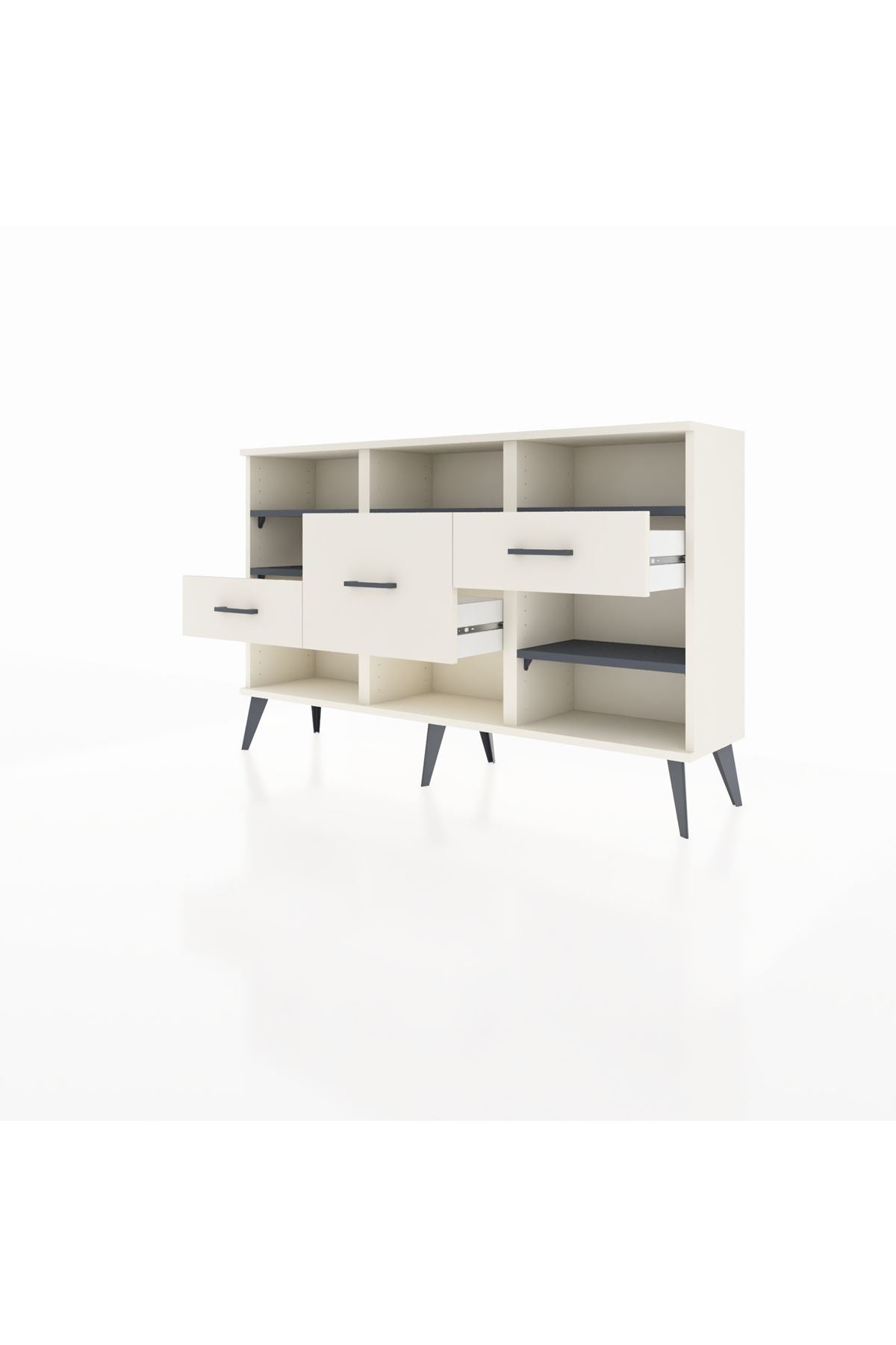 Arges Konsol 5 Raflı 3 Çekmeceli 132x30x83 - S144M004V07A