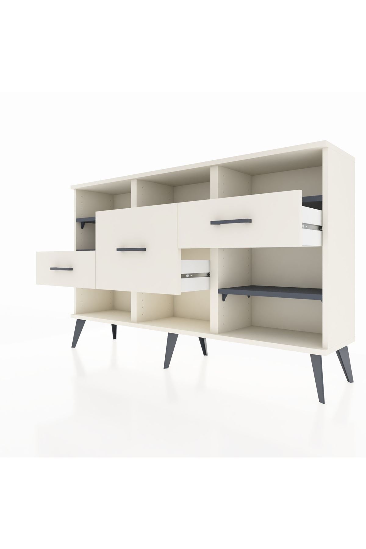 Arges Konsol 5 Raflı 3 Çekmeceli 132x30x83 - S144M004V07A