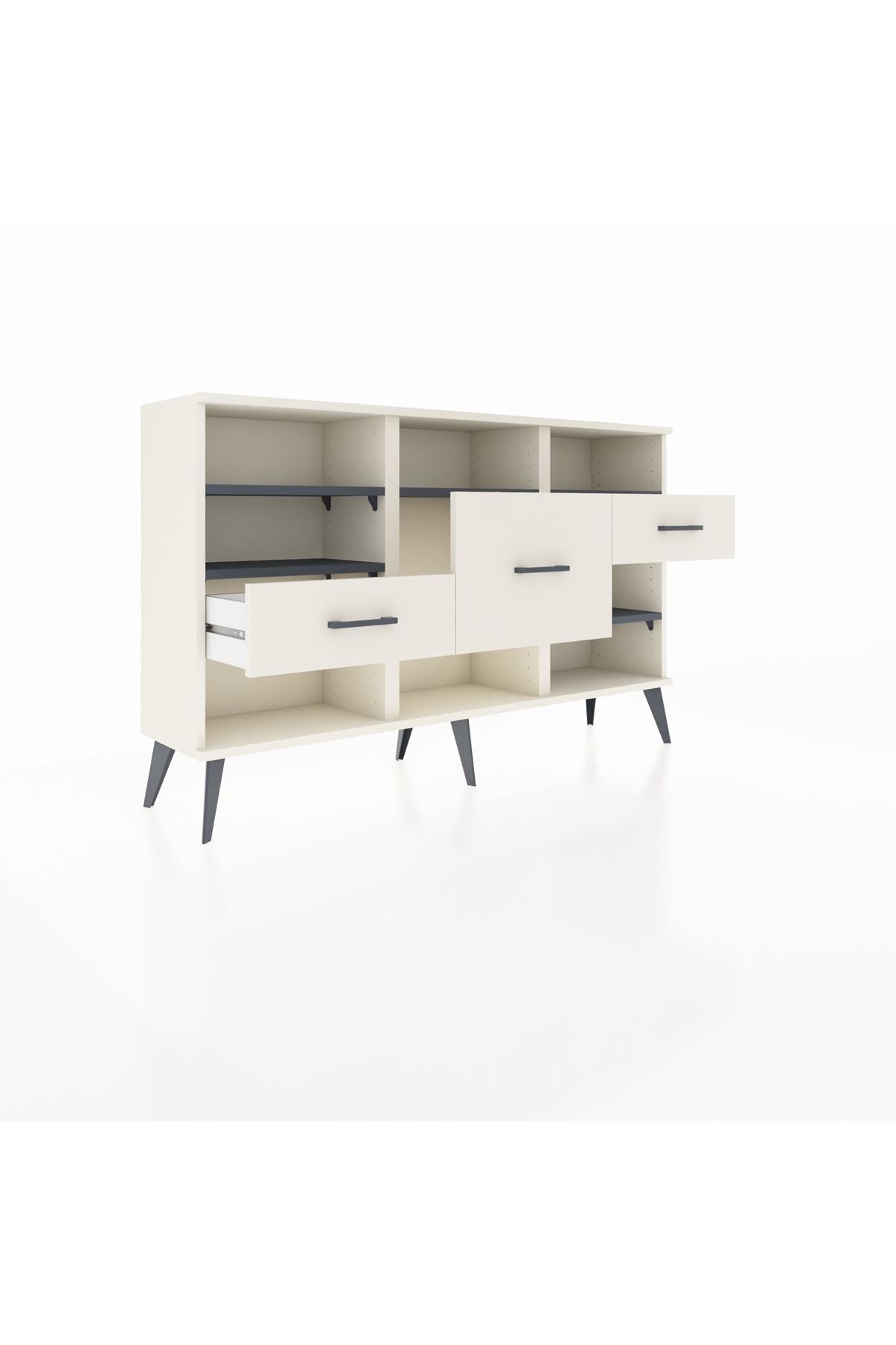 Arges Konsol 5 Raflı 3 Çekmeceli 132x30x83 - S144M004V07A