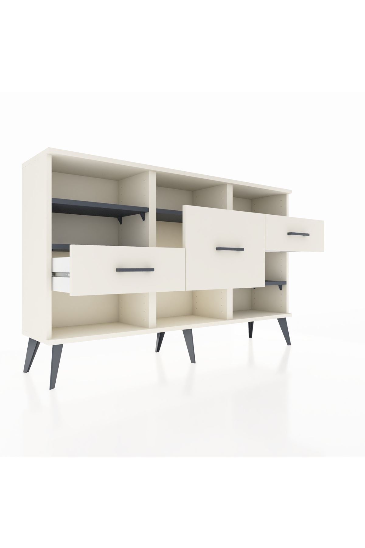 Arges Konsol 5 Raflı 3 Çekmeceli 132x30x83 - S144M004V07A