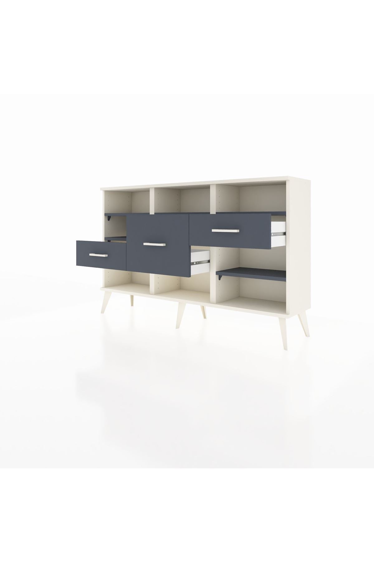 Arges Konsol 5 Raflı 3 Çekmeceli 132x30x83 - S144M004V08A