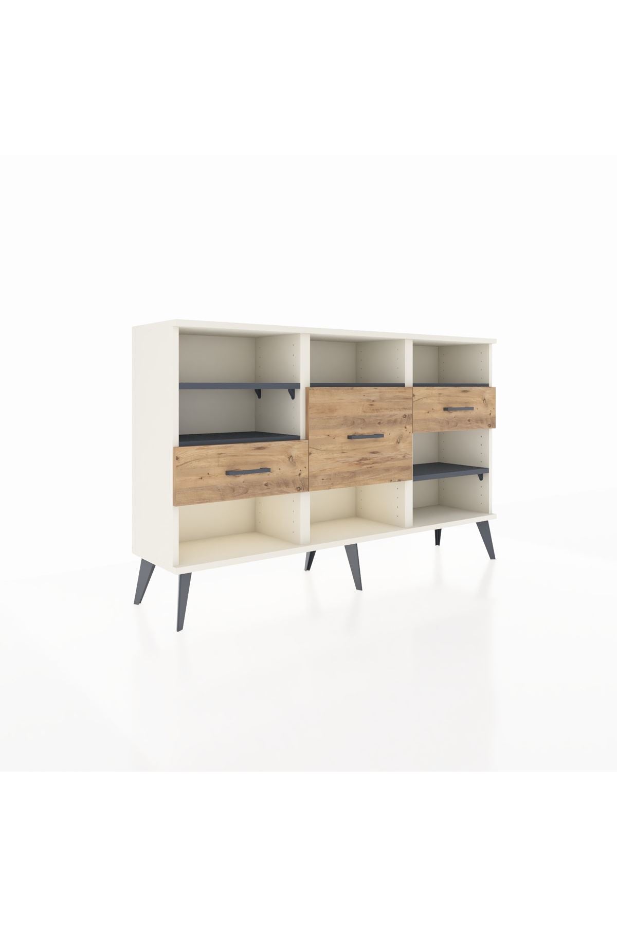 Arges Konsol 5 Raflı 3 Çekmeceli 132x30x83 - S144M004V09A