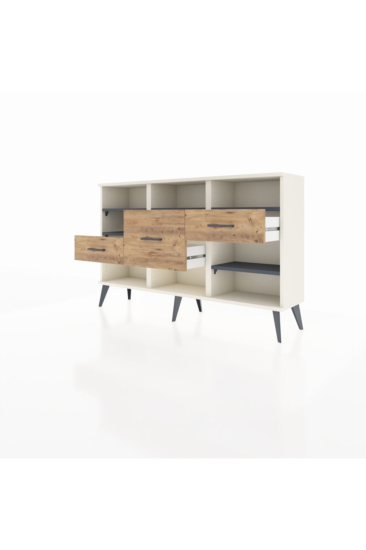Arges Konsol 5 Raflı 3 Çekmeceli 132x30x83 - S144M004V09A