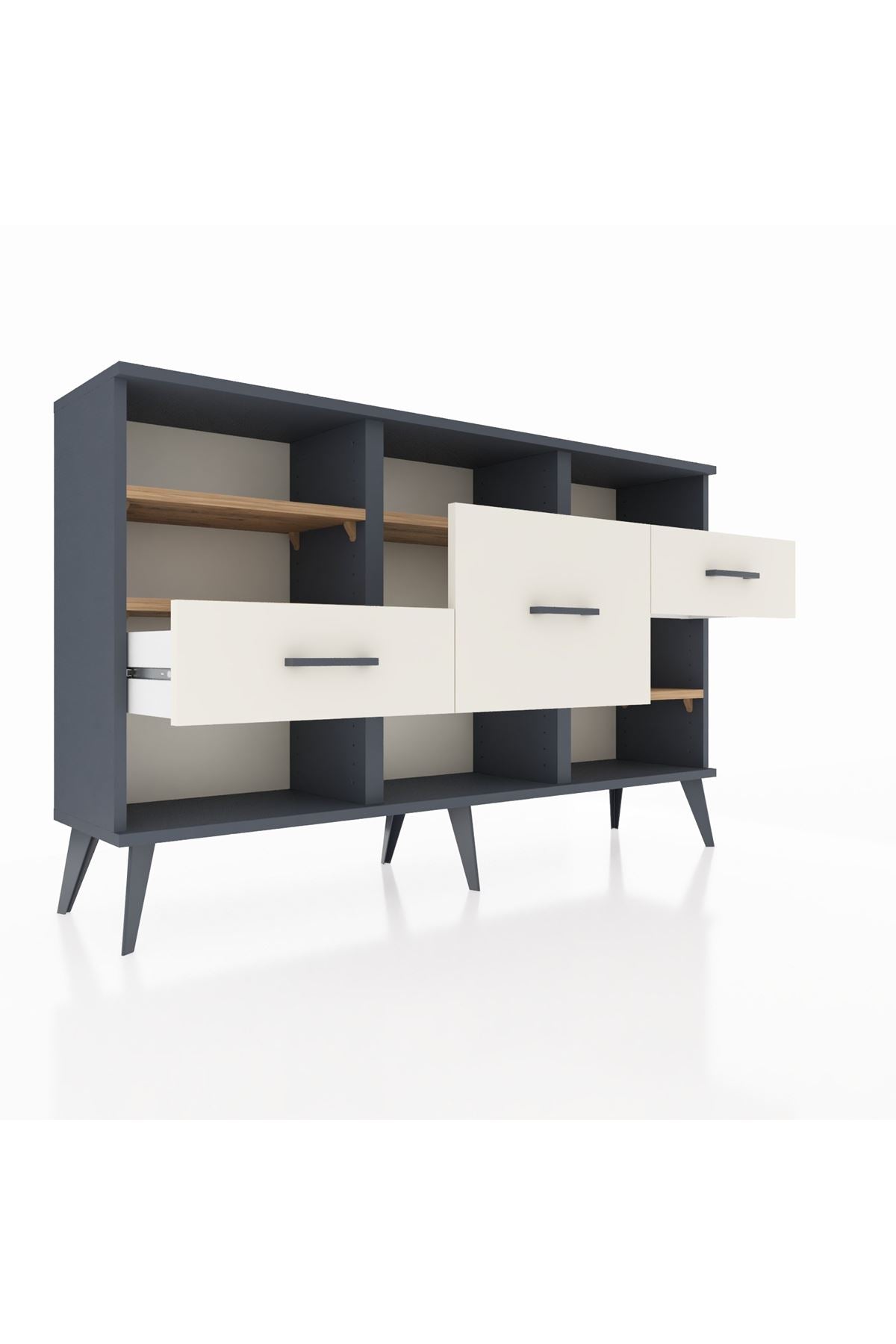 Arges Konsol 5 Raflı 3 Çekmeceli 132x30x83 - S144M004V10A