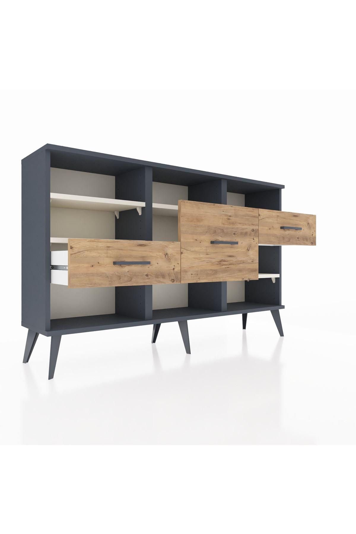 Arges Konsol 5 Raflı 3 Çekmeceli 132x30x83 - S144M004V15A