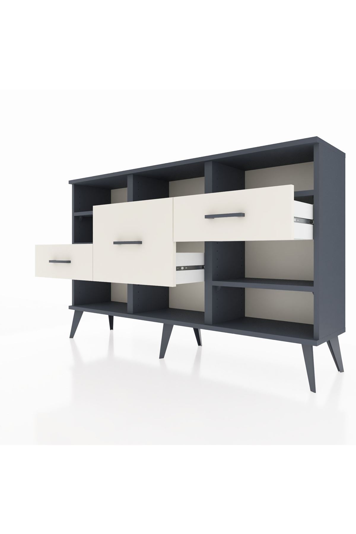 Arges Konsol 5 Raflı 3 Çekmeceli 132x30x83 - S144M004V16A