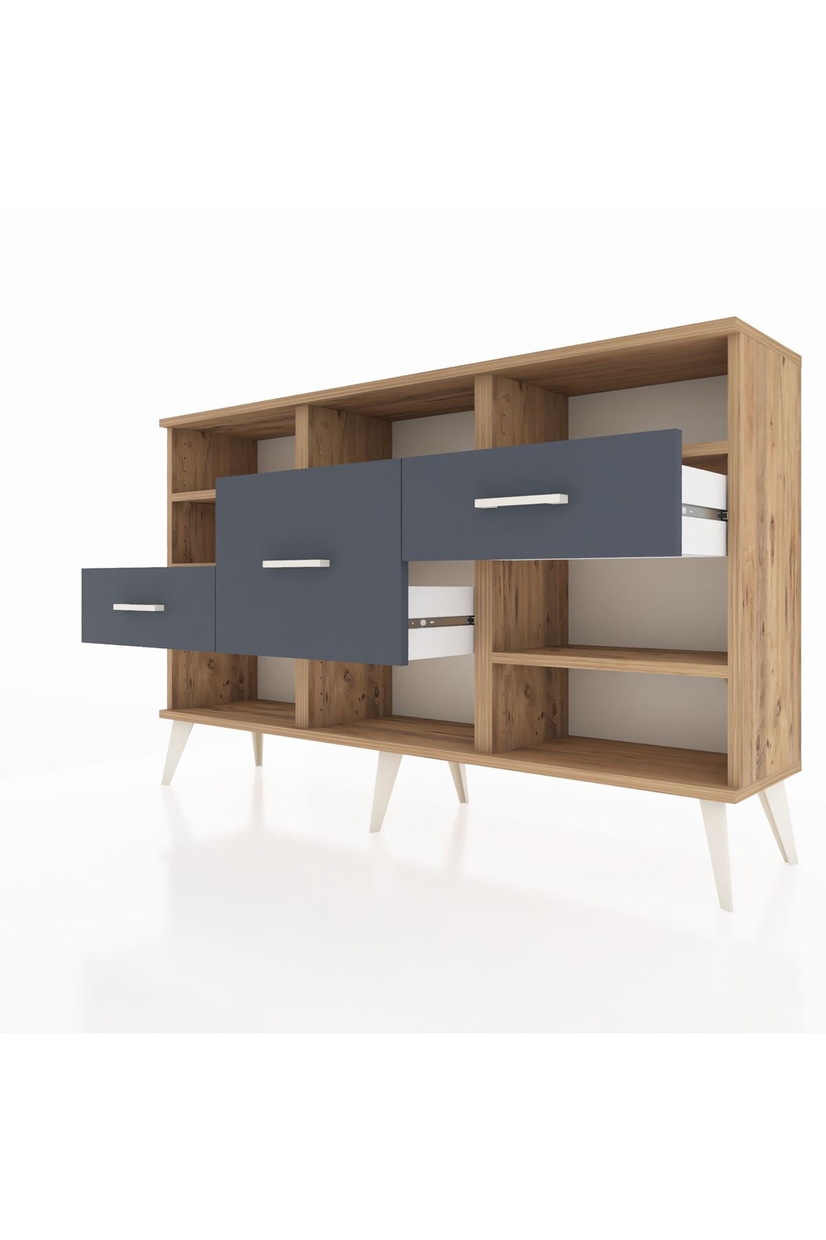 Arges Konsol 5 Raflı 3 Çekmeceli 132x30x83 - S144M004V20A