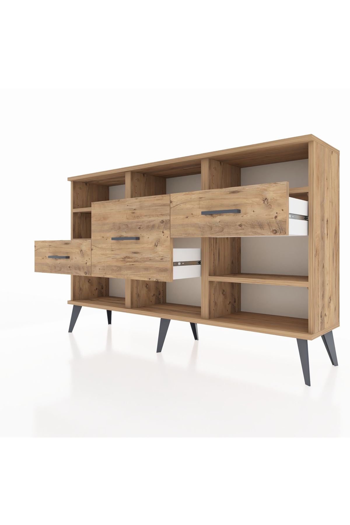 Arges Konsol 5 Raflı 3 Çekmeceli 132x30x83 - S144M004V21A