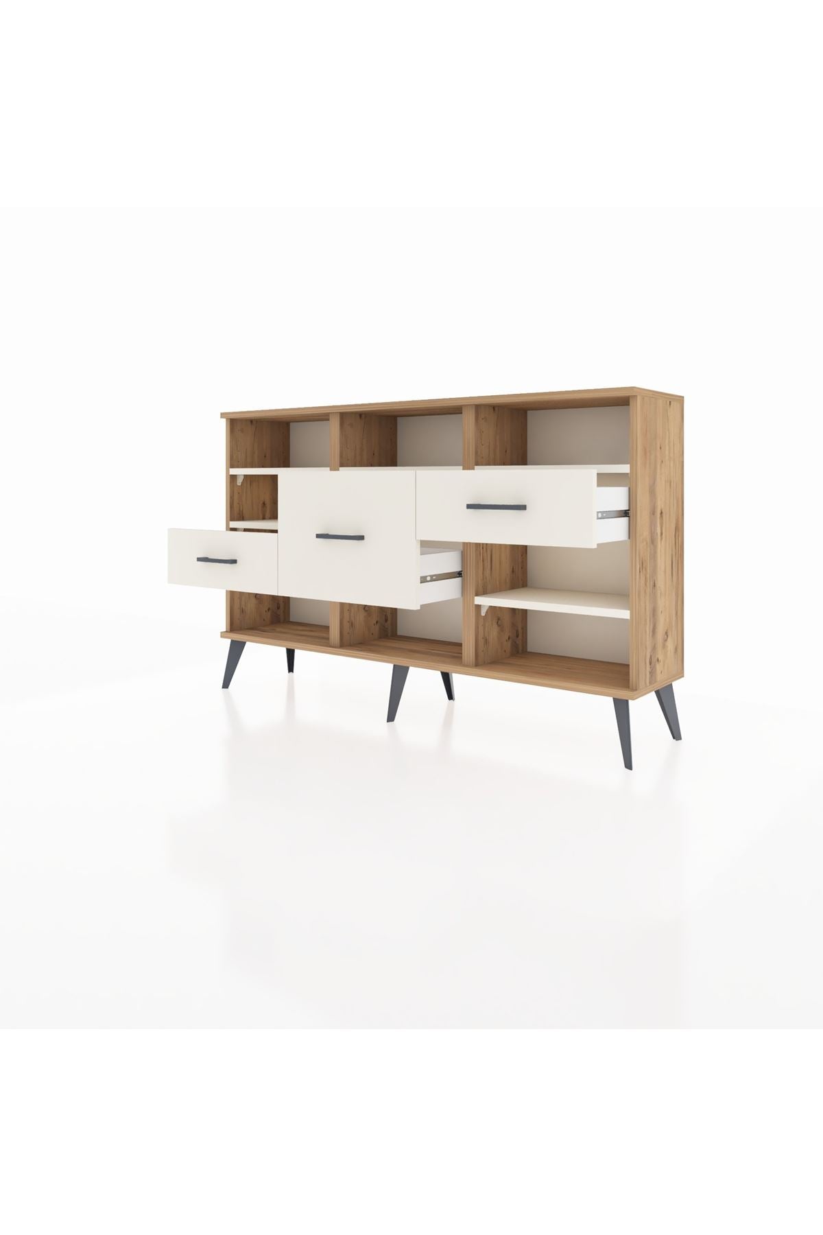 Arges Konsol 5 Raflı 3 Çekmeceli 132x30x83 - S144M004V22A