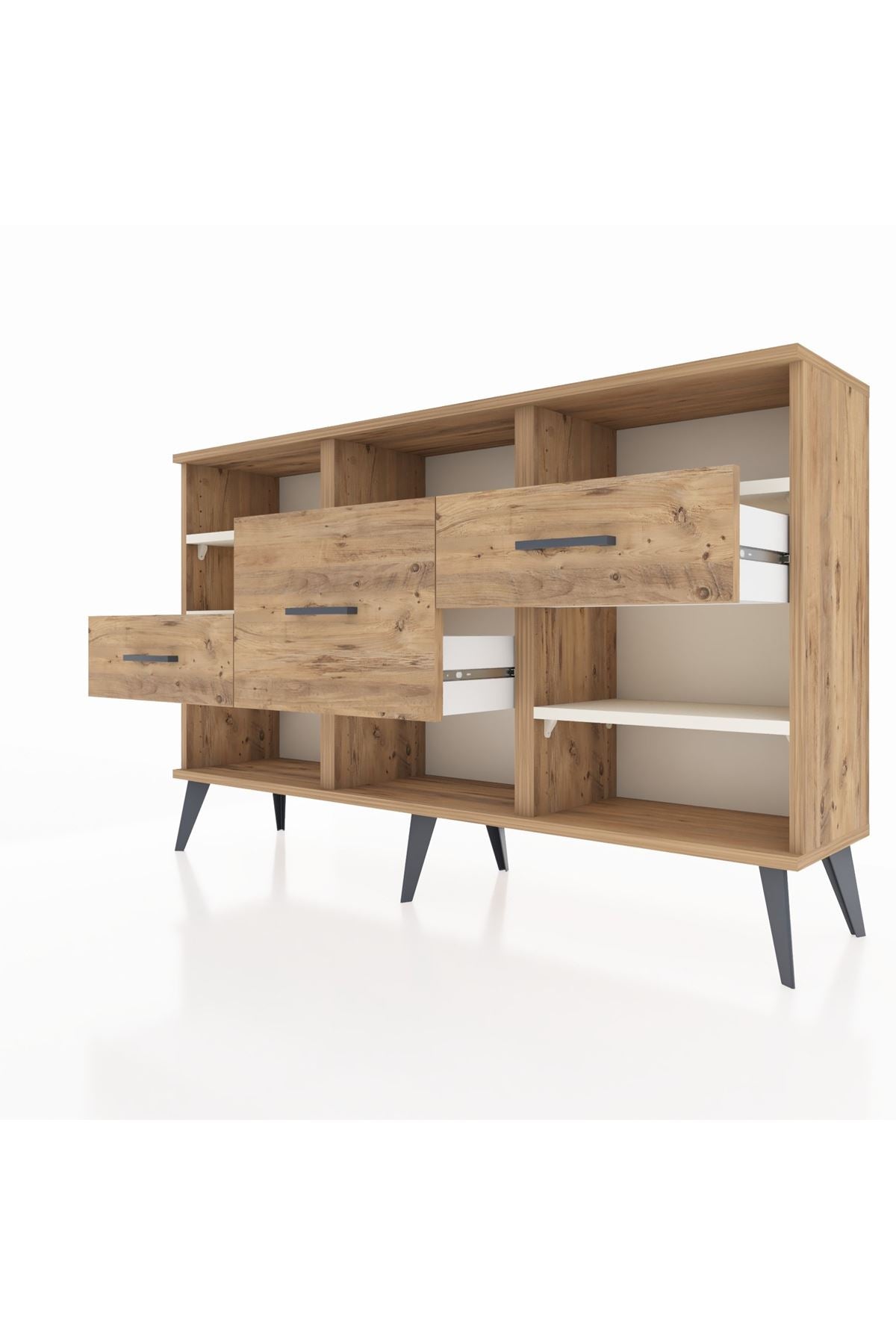 Arges Konsol 5 Raflı 3 Çekmeceli 132x30x83 - S144M004V24A
