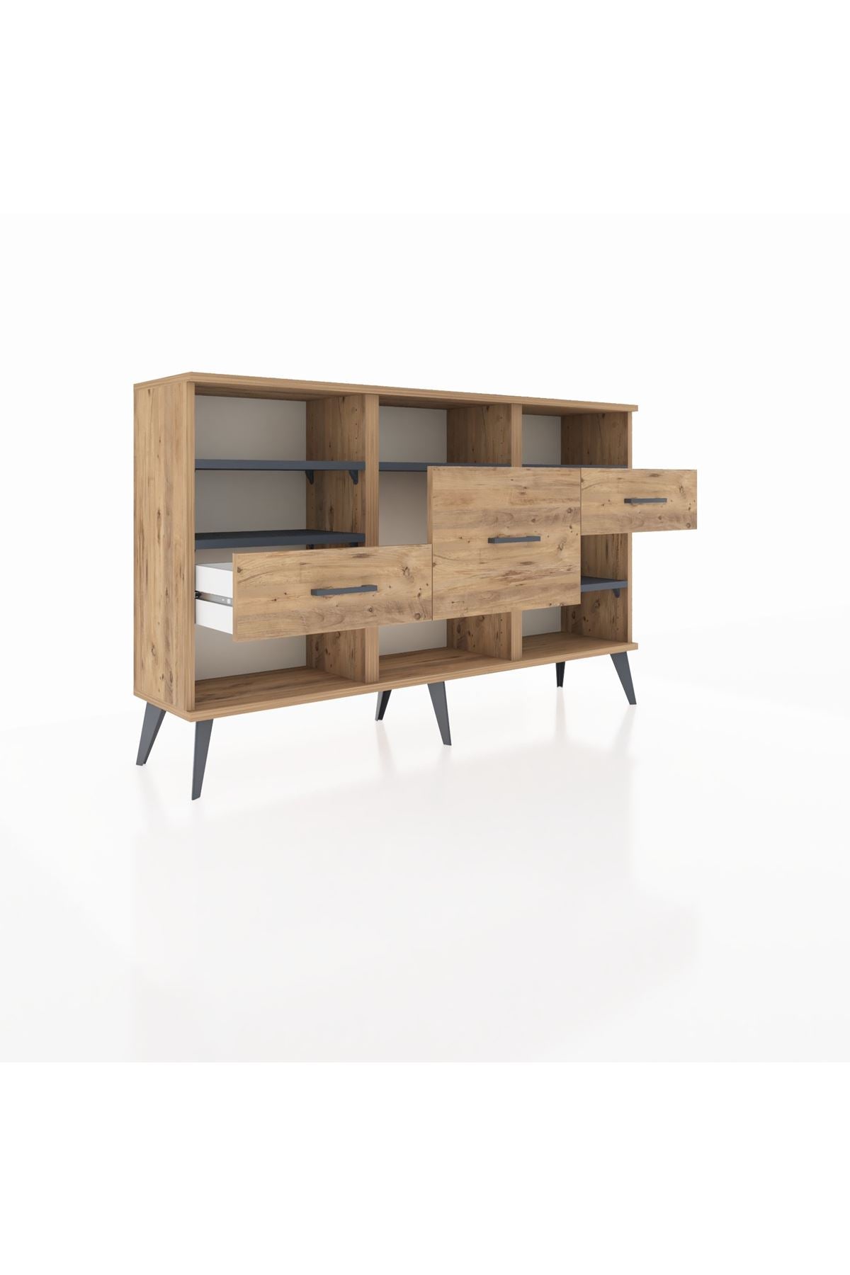 Arges Konsol 5 Raflı 3 Çekmeceli 132x30x83 - S144M004V27A
