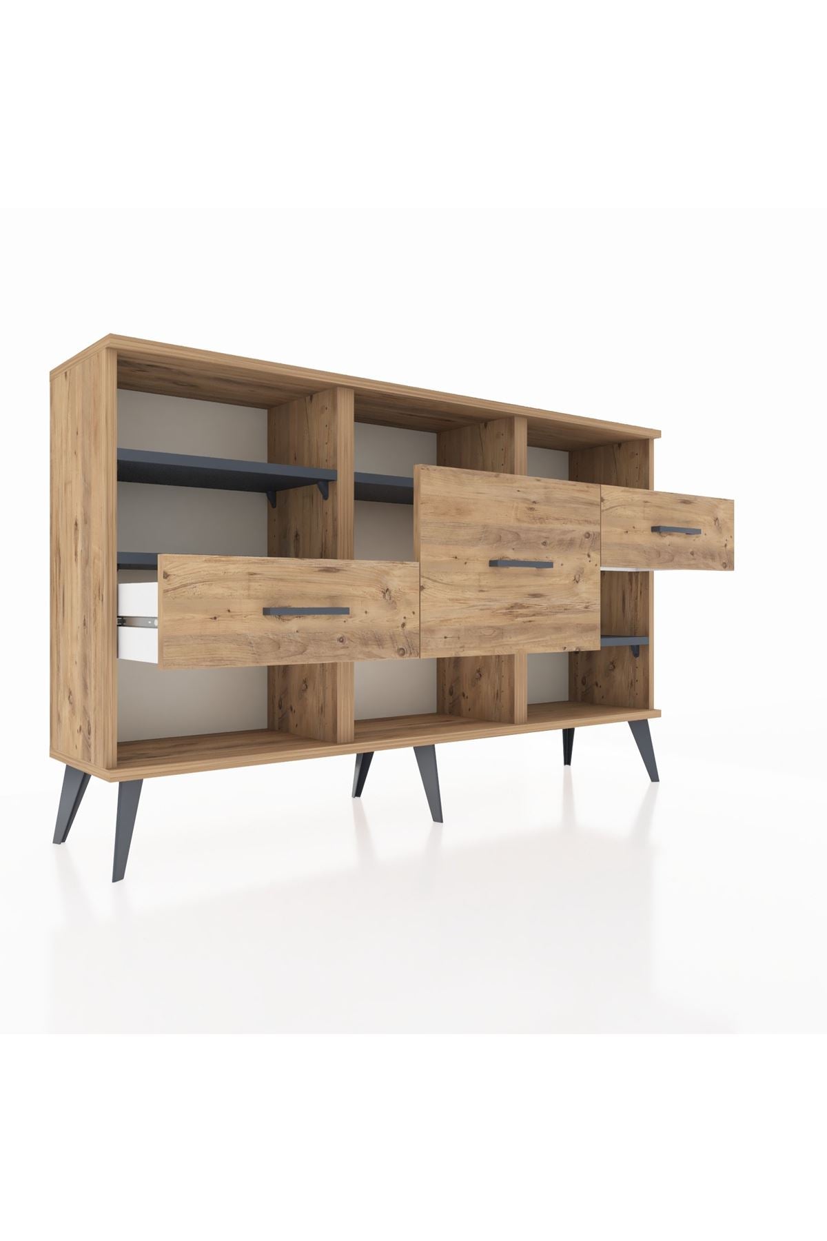 Arges Konsol 5 Raflı 3 Çekmeceli 132x30x83 - S144M004V27A