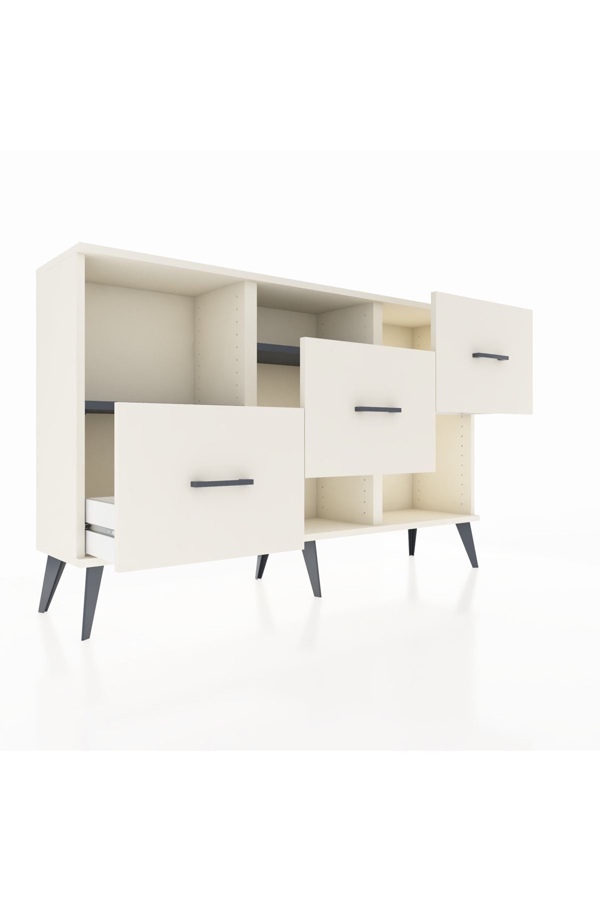 Arges Konsol 2 Raflı 3 Çekmeceli 132x30x83 - S144M005V07A