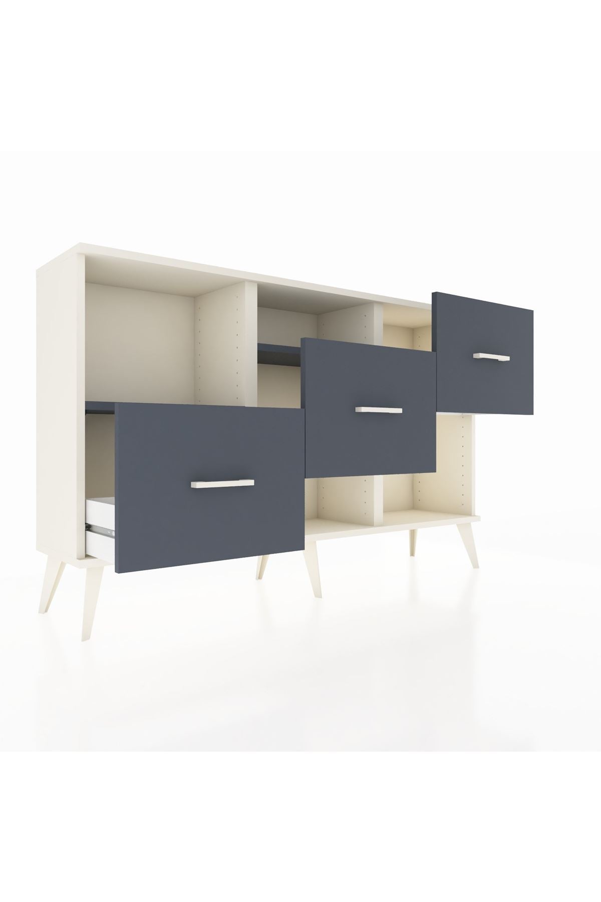 Arges Konsol 2 Raflı 3 Çekmeceli 132x30x83 - S144M005V08A