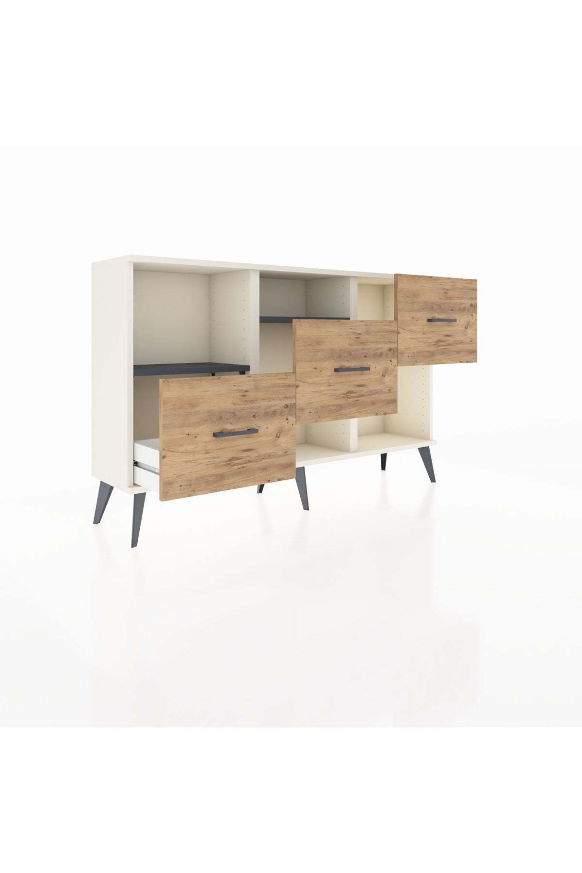 Arges Konsol 2 Raflı 3 Çekmeceli 132x30x83 - S144M005V09A