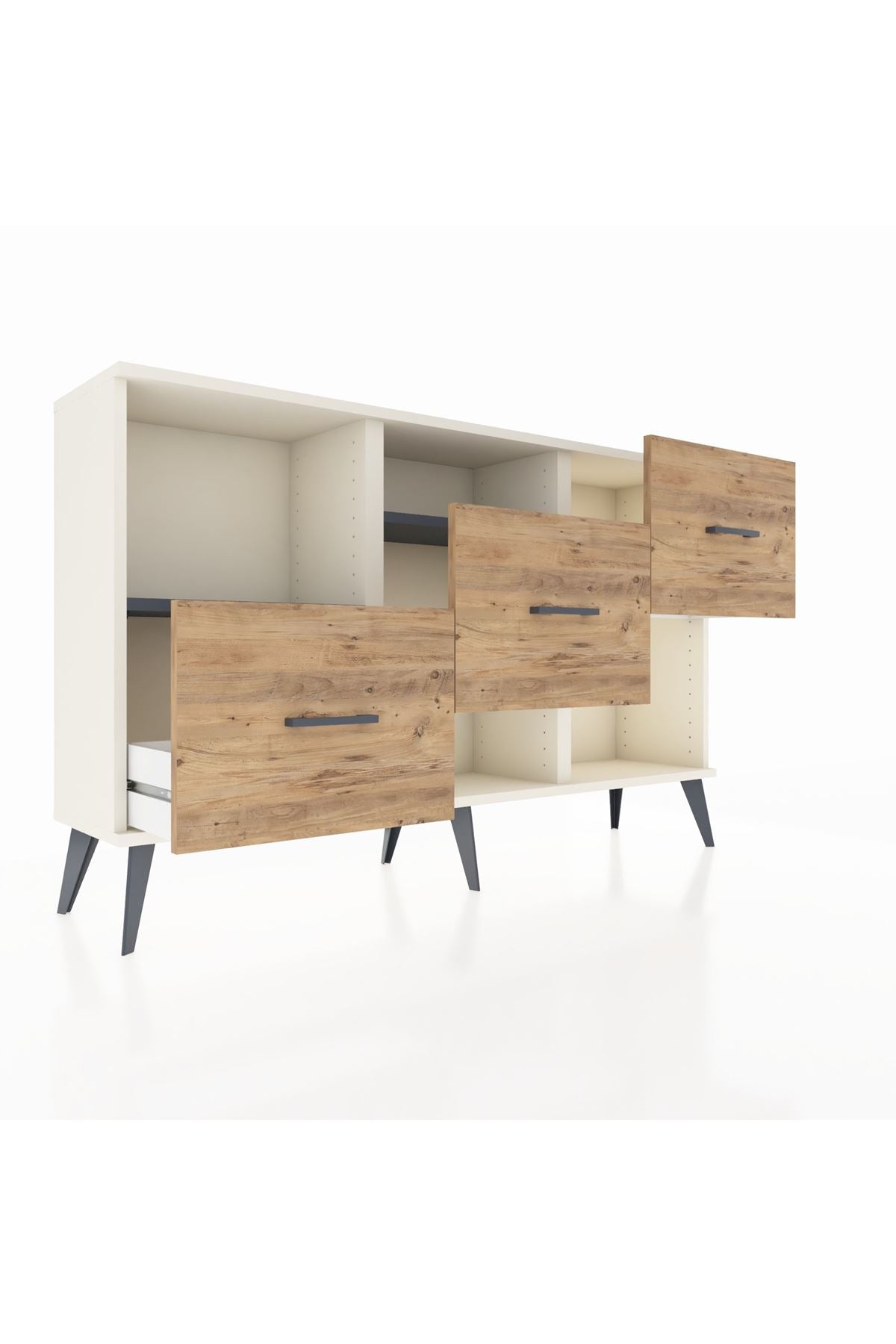 Arges Konsol 2 Raflı 3 Çekmeceli 132x30x83 - S144M005V09A