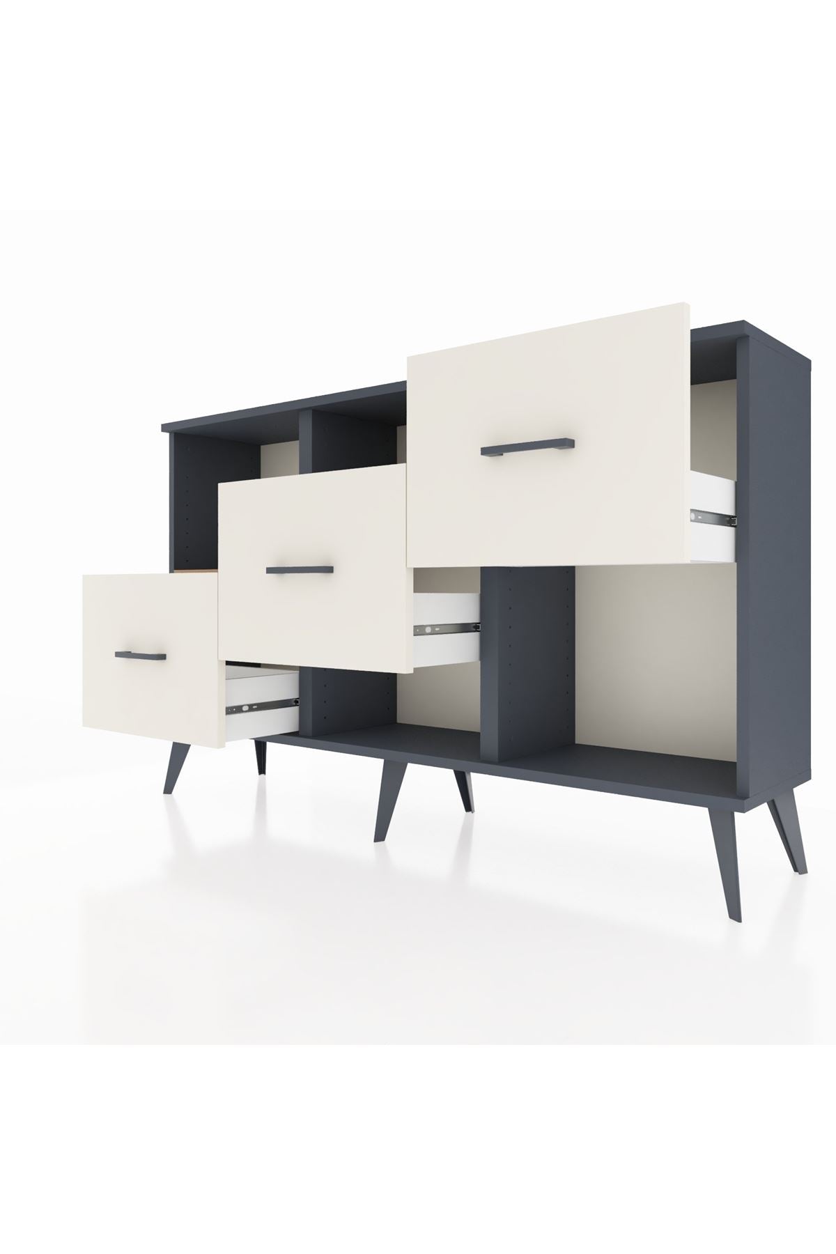 Arges Konsol 2 Raflı 3 Çekmeceli 132x30x83 - S144M005V10A