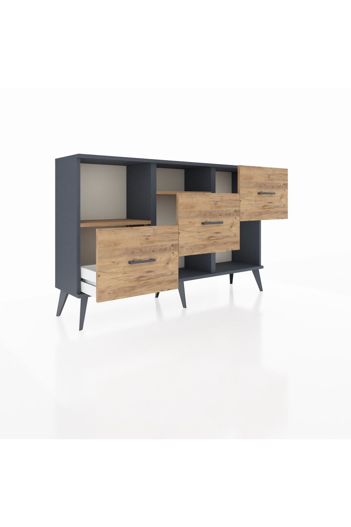 Arges Konsol 2 Raflı 3 Çekmeceli 132x30x83 - S144M005V12A