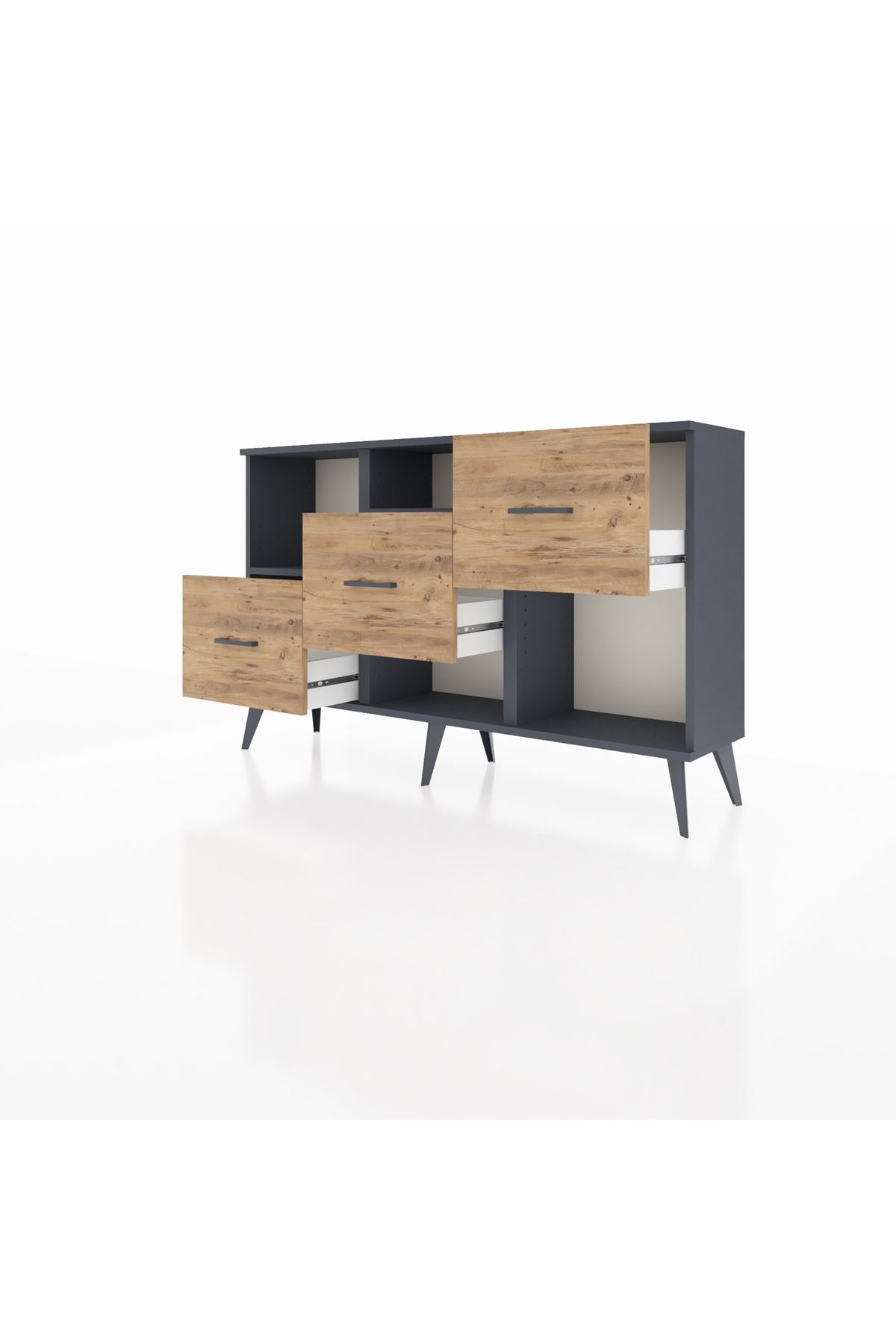 Arges Konsol 2 Raflı 3 Çekmeceli 132x30x83 - S144M005V18A