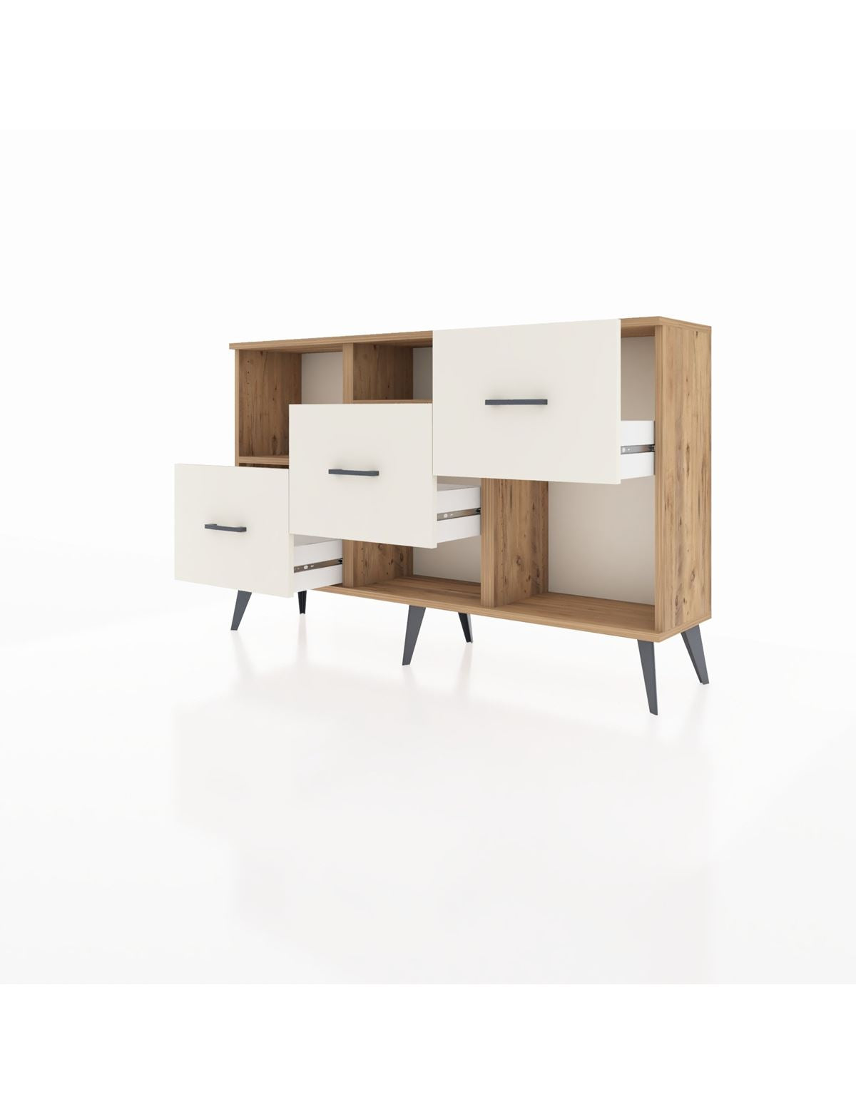 Arges Konsol 2 Raflı 3 Çekmeceli 132x30x83 - S144M005V19A