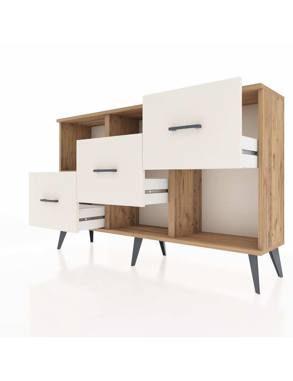 Arges Konsol 2 Raflı 3 Çekmeceli 132x30x83 - S144M005V19A