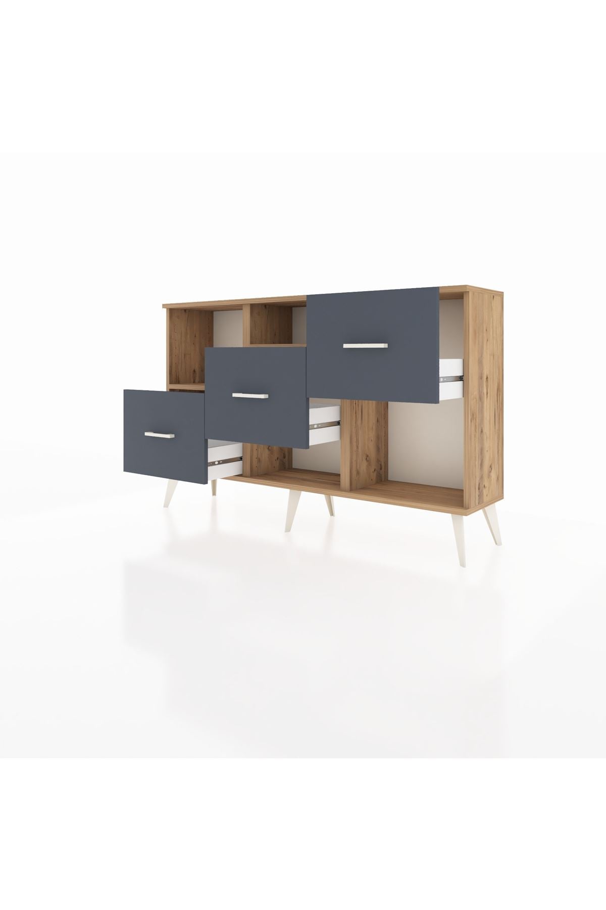 Arges Konsol 2 Raflı 3 Çekmeceli 132x30x83 - S144M005V20A