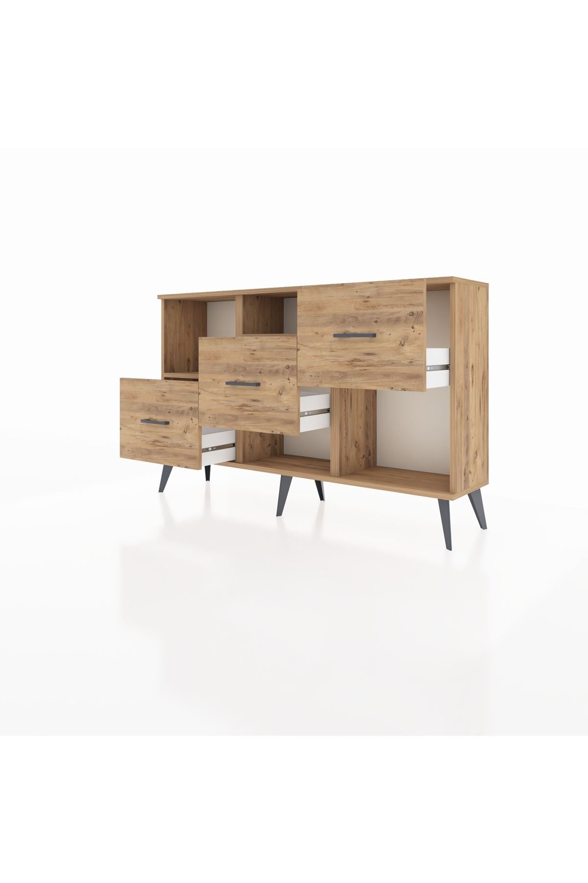 Arges Konsol 2 Raflı 3 Çekmeceli 132x30x83 - S144M005V21A