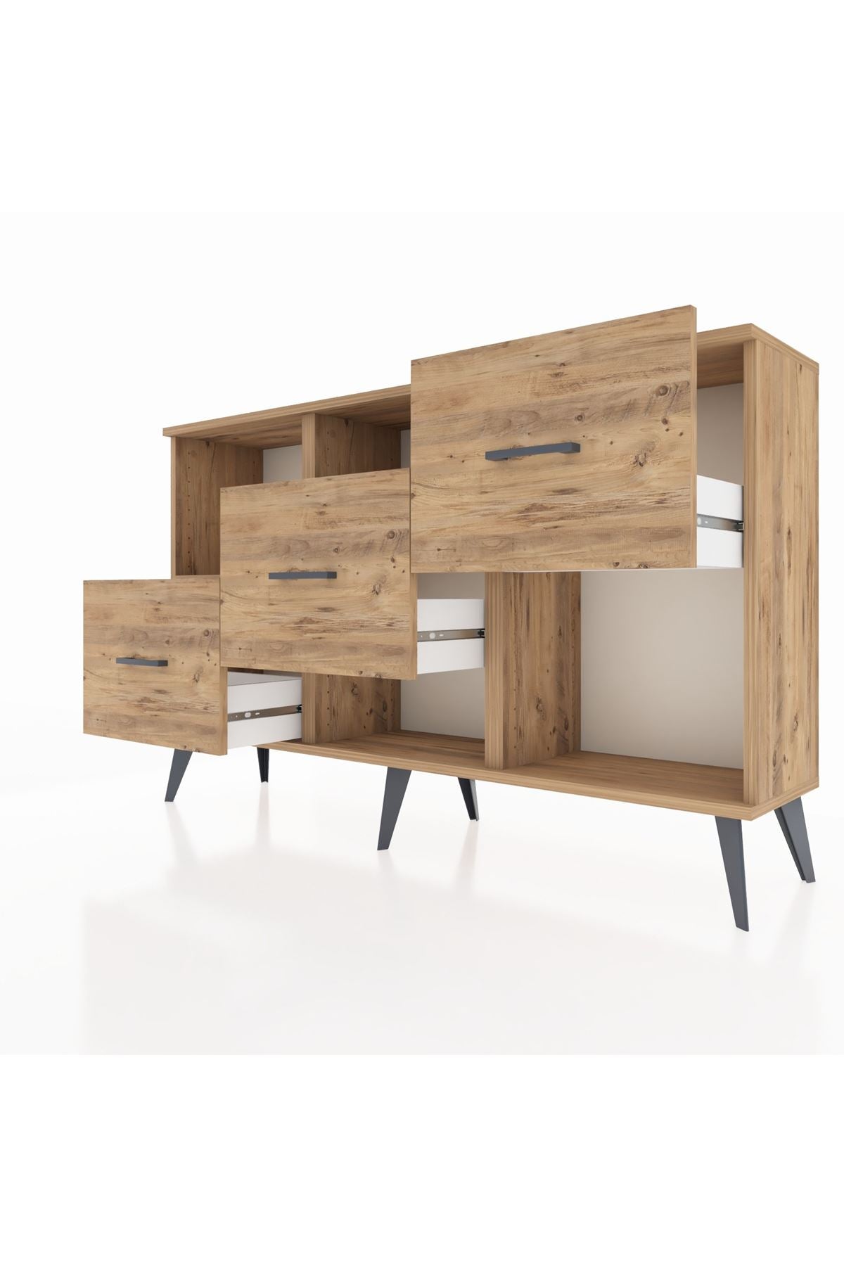 Arges Konsol 2 Raflı 3 Çekmeceli 132x30x83 - S144M005V21A