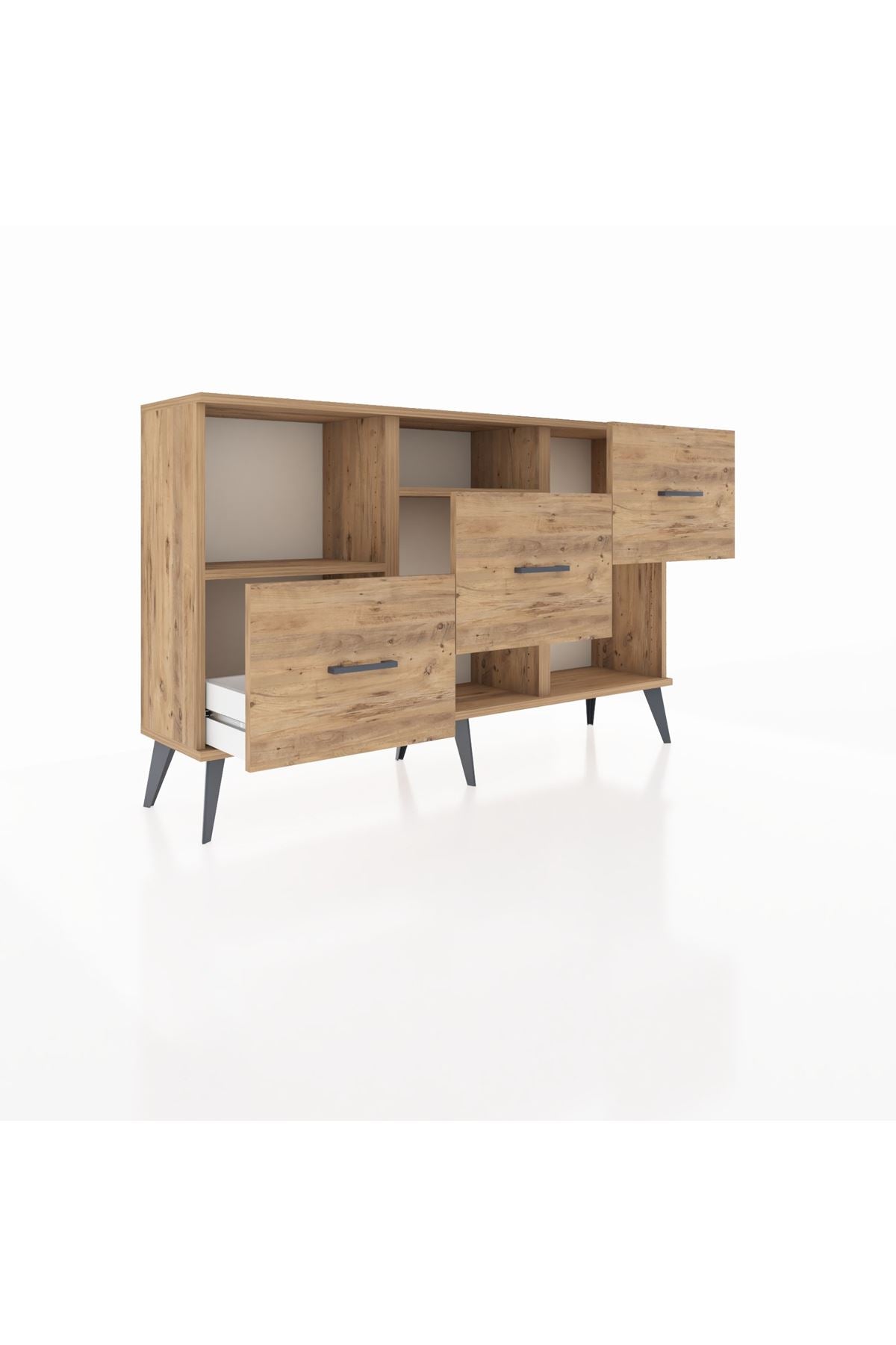 Arges Konsol 2 Raflı 3 Çekmeceli 132x30x83 - S144M005V21A
