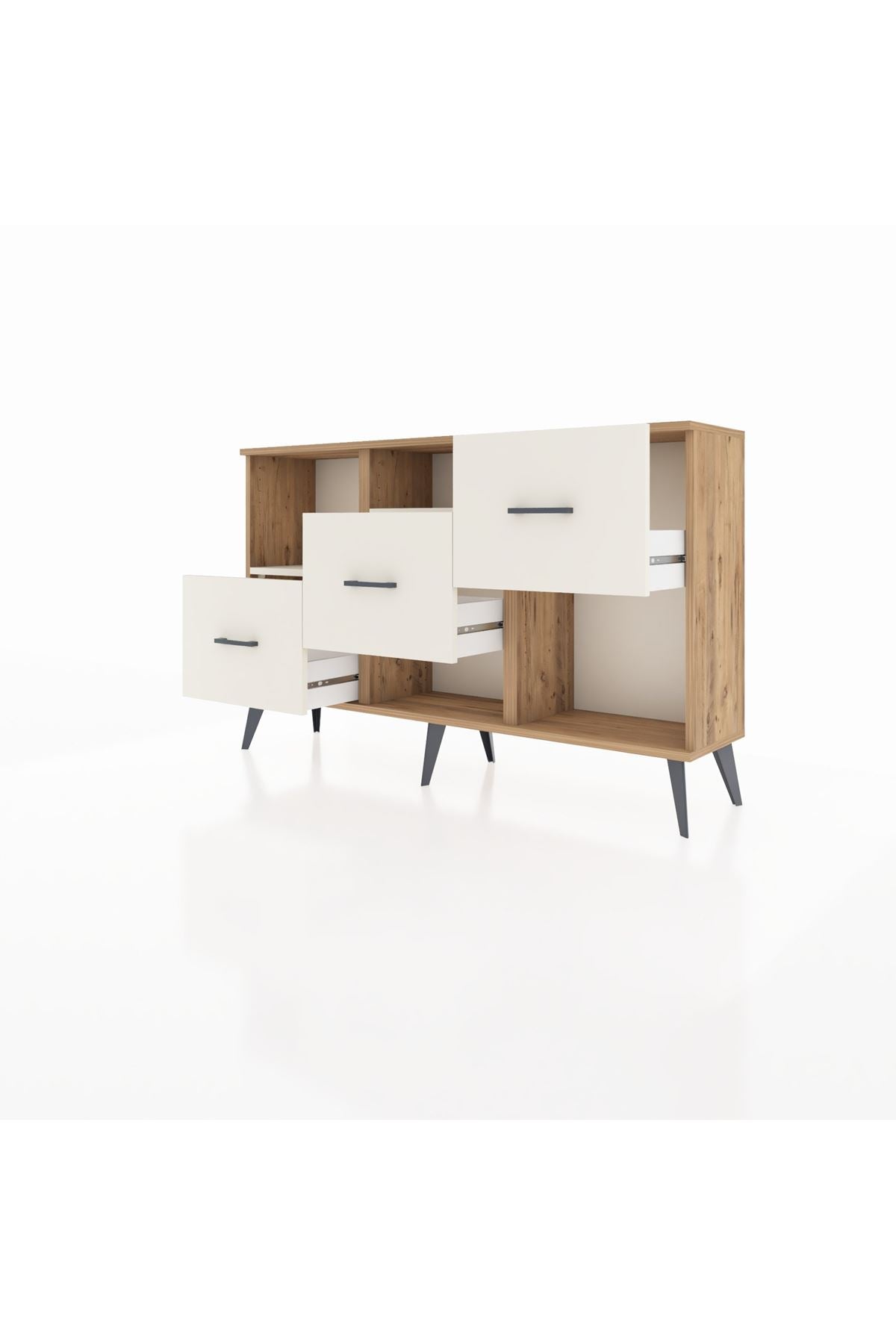 Arges Konsol 2 Raflı 3 Çekmeceli 132x30x83 - S144M005V22A