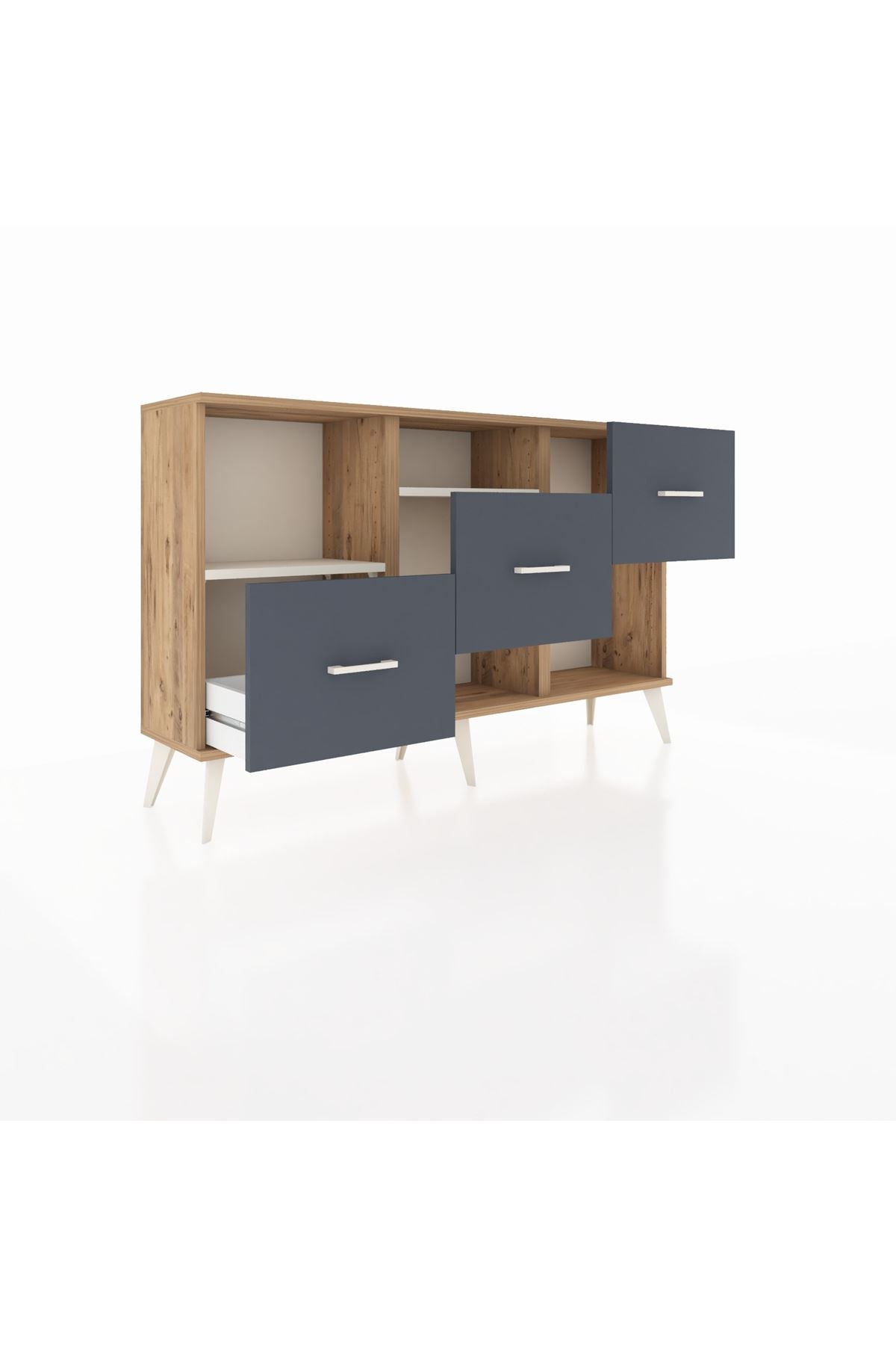 Arges Konsol 2 Raflı 3 Çekmeceli 132x30x83 - S144M005V23A