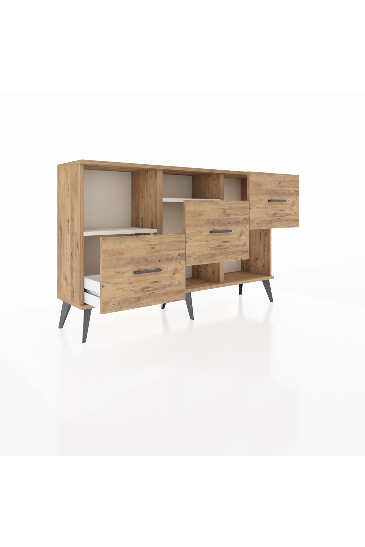 Arges Konsol 2 Raflı 3 Çekmeceli 132x30x83 - S144M005V24A