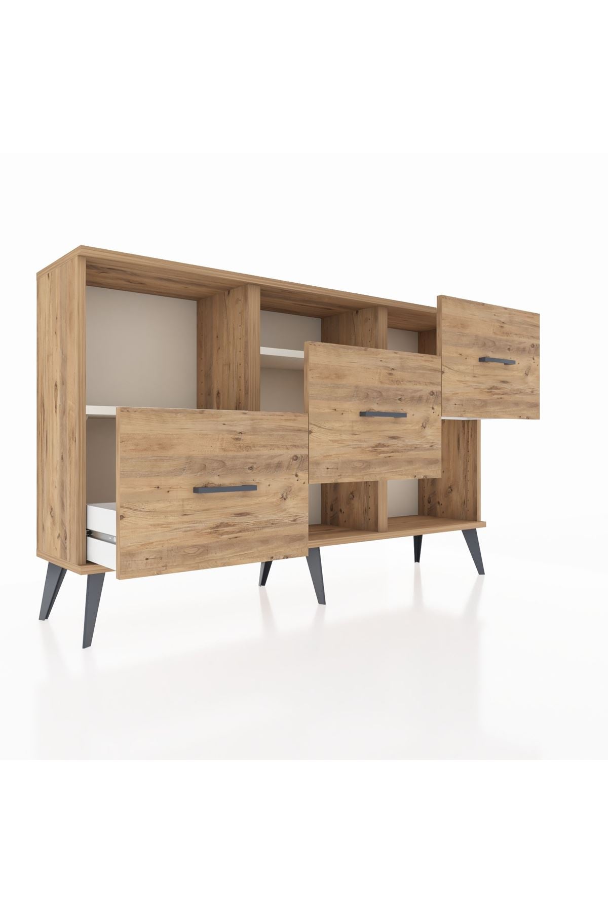 Arges Konsol 2 Raflı 3 Çekmeceli 132x30x83 - S144M005V24A