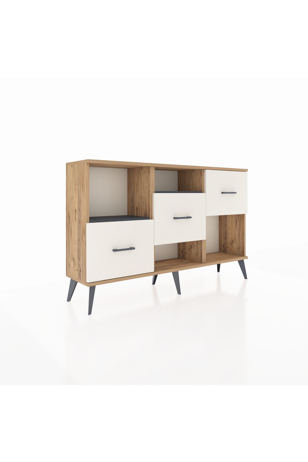 Arges Konsol 2 Raflı 3 Çekmeceli 132x30x83 - S144M005V25A