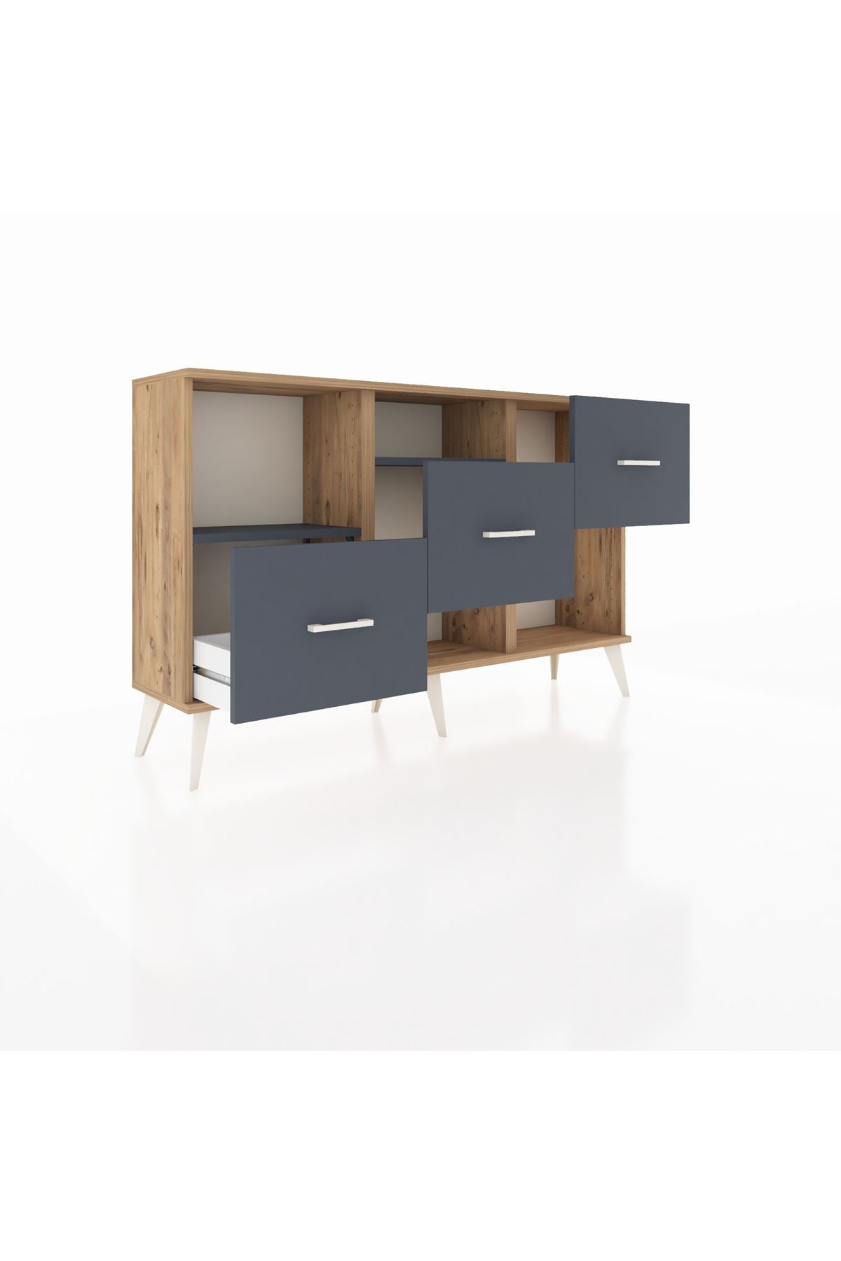 Arges Konsol 2 Raflı 3 Çekmeceli 132x30x83 - S144M005V26A