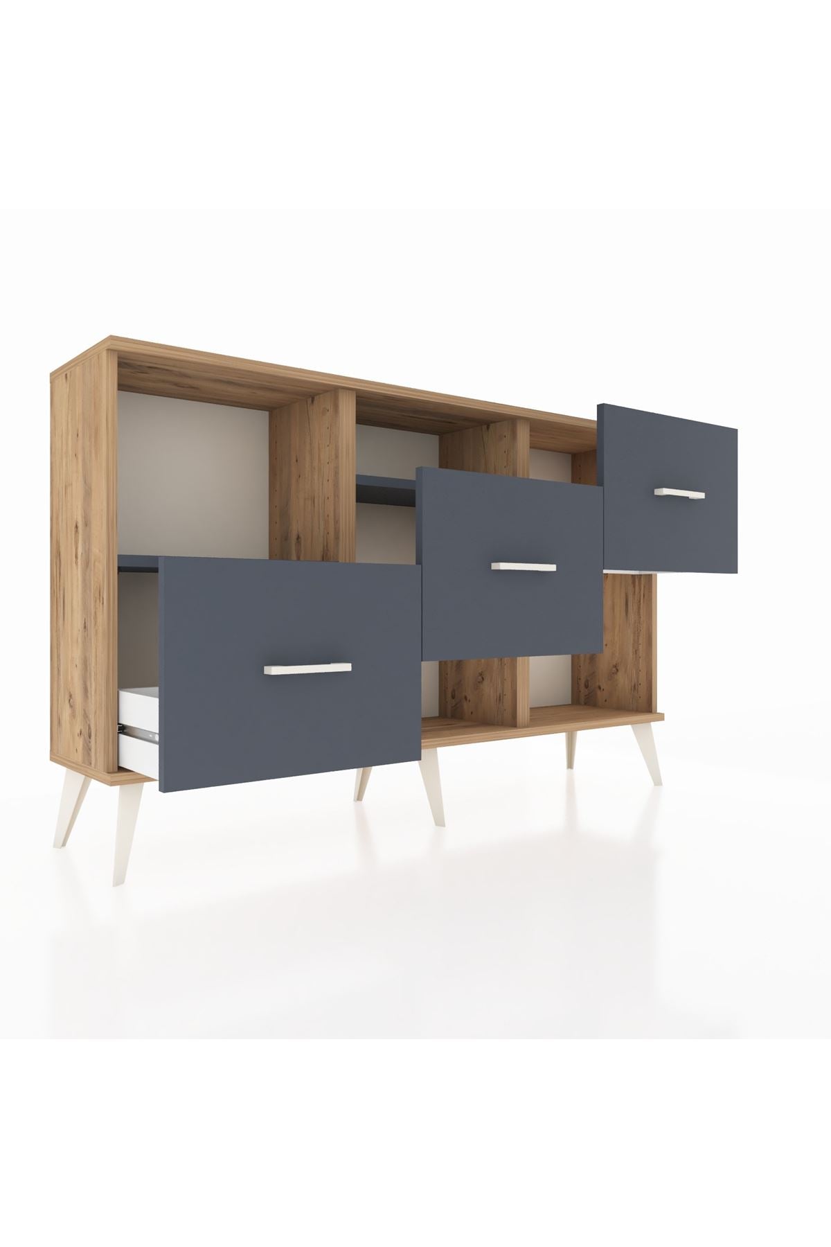 Arges Konsol 2 Raflı 3 Çekmeceli 132x30x83 - S144M005V26A