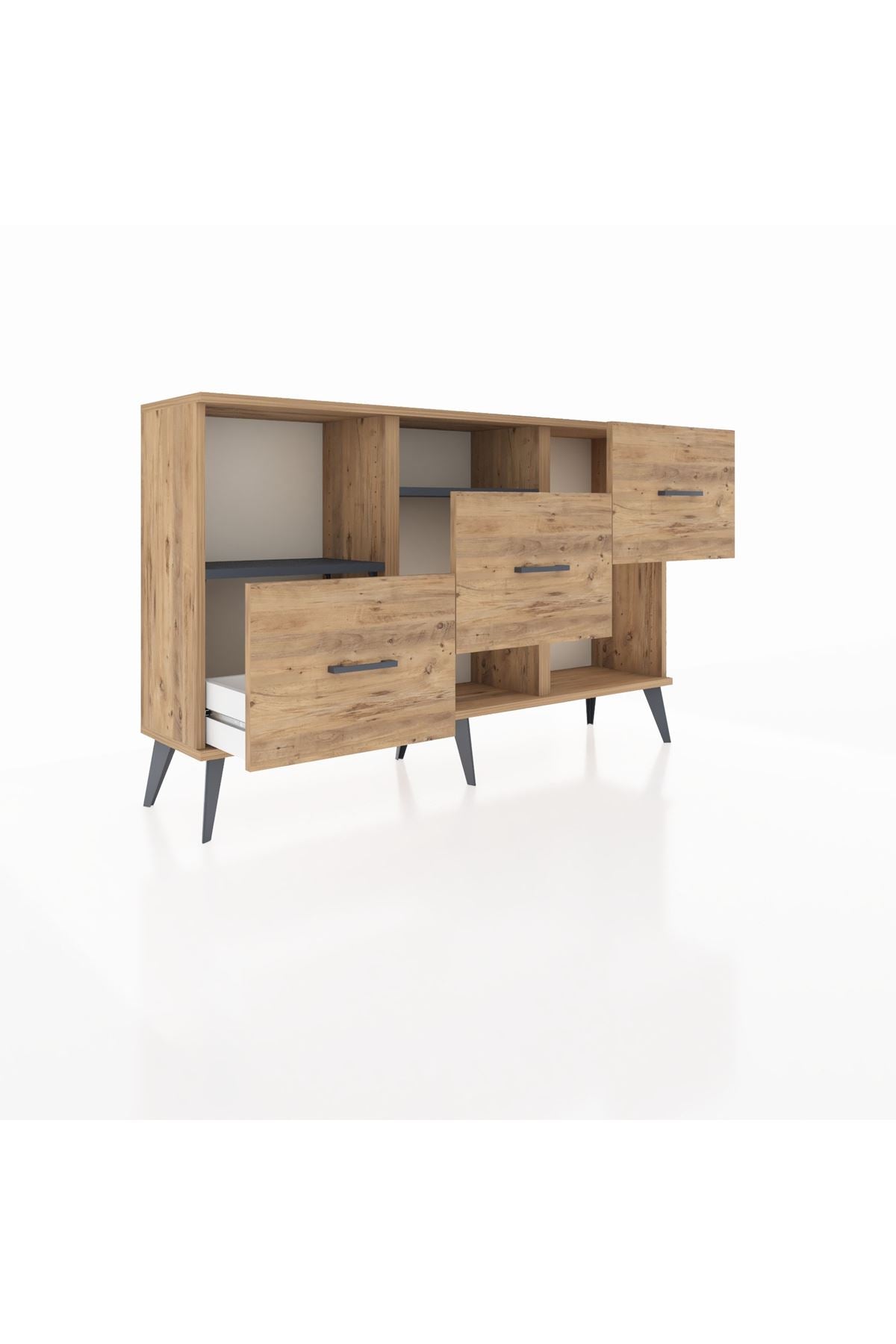 Arges Konsol 2 Raflı 3 Çekmeceli 132x30x83 - S144M005V27A