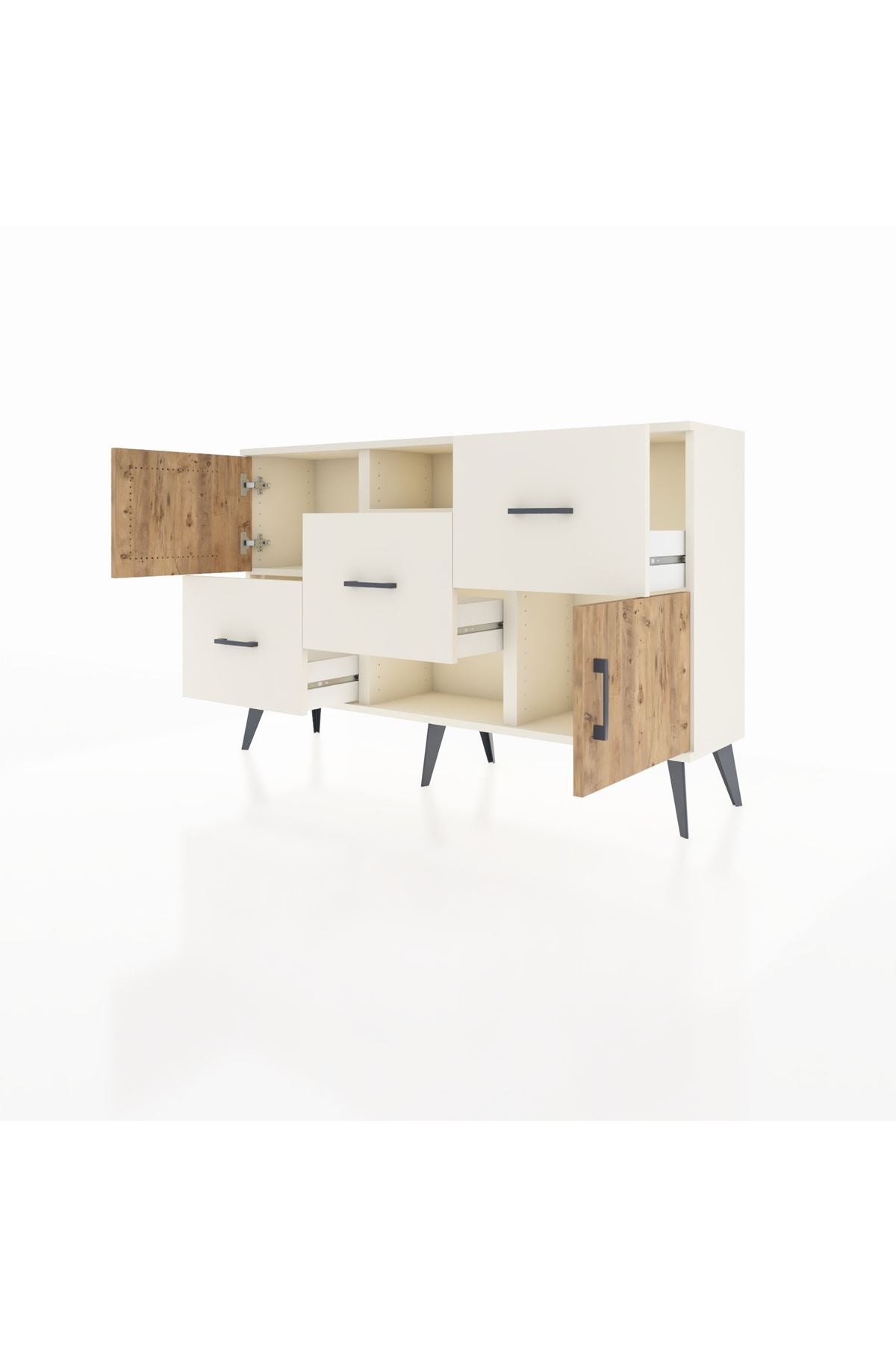 Arges Konsol 2 Raflı 3 Çekmeceli 2 Kapaklı 132x30x83 - S144M006V01A