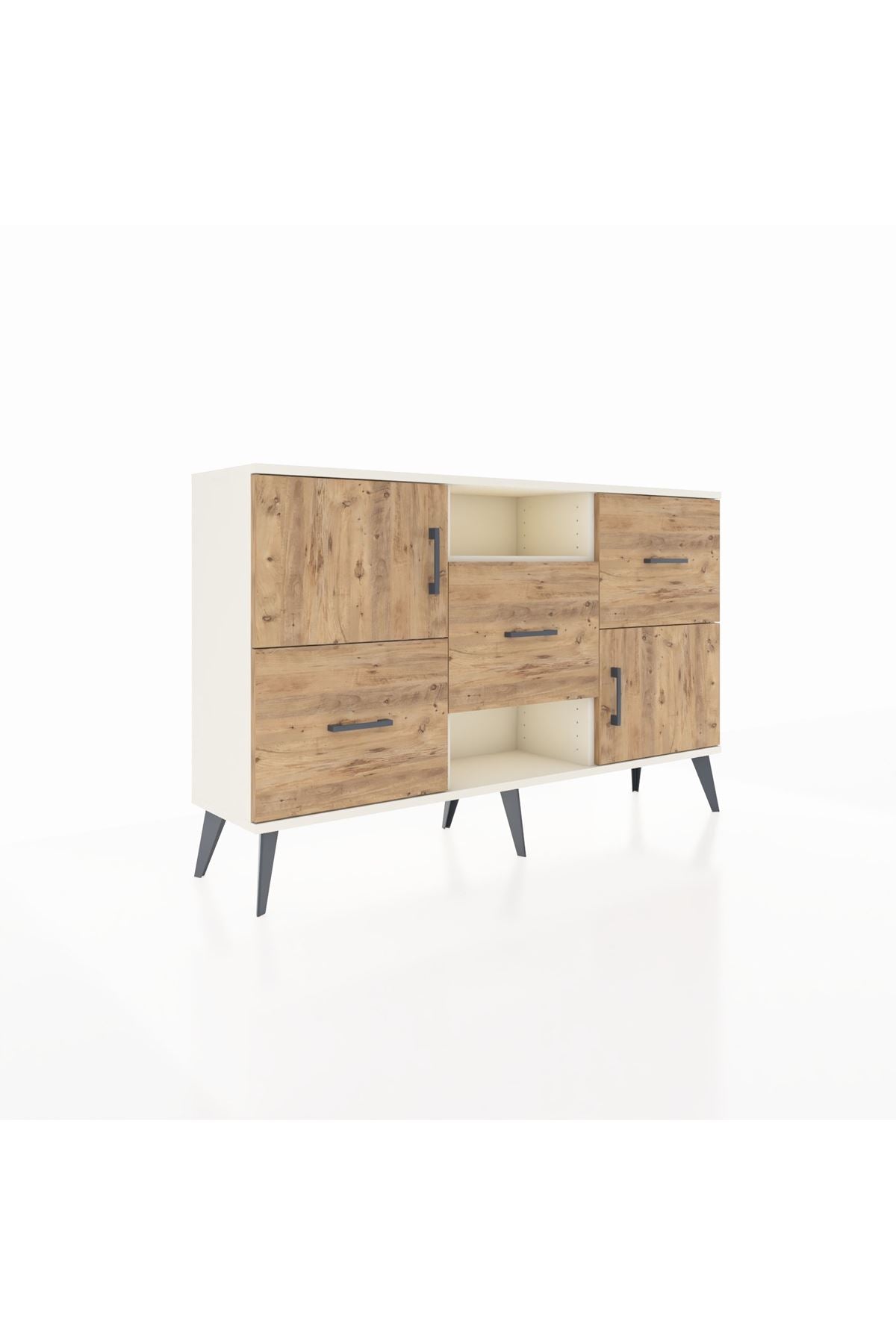 Arges Konsol 2 Raflı 3 Çekmeceli 2 Kapaklı 132x30x83 - S144M006V03A