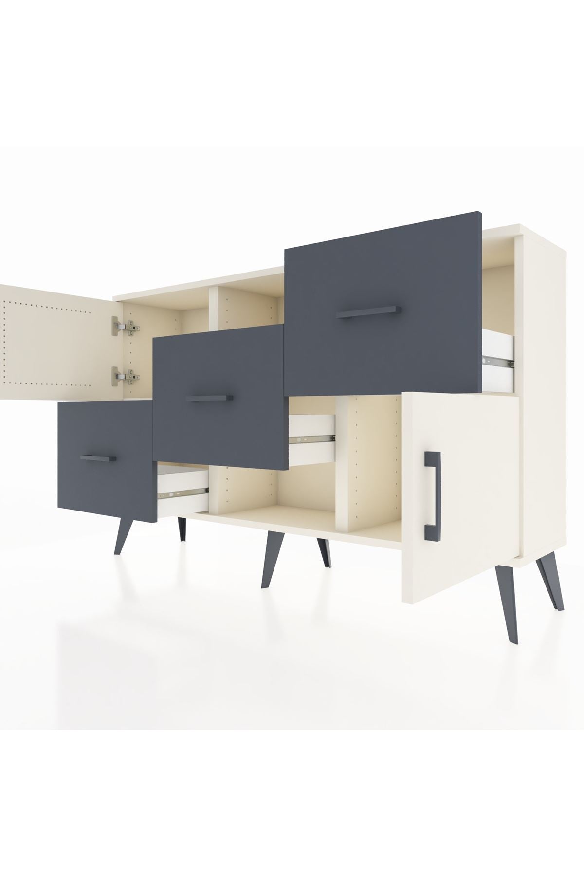 Arges Konsol 2 Raflı 3 Çekmeceli 2 Kapaklı 132x30x83 - S144M006V05A