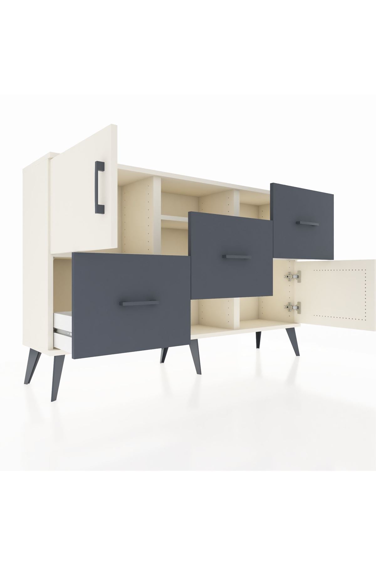 Arges Konsol 2 Raflı 3 Çekmeceli 2 Kapaklı 132x30x83 - S144M006V05A