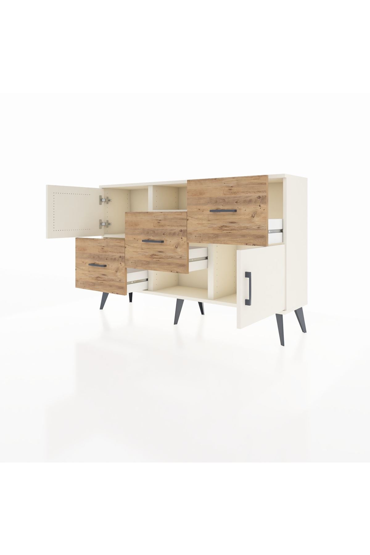 Arges Konsol 2 Raflı 3 Çekmeceli 2 Kapaklı 132x30x83 - S144M006V06A