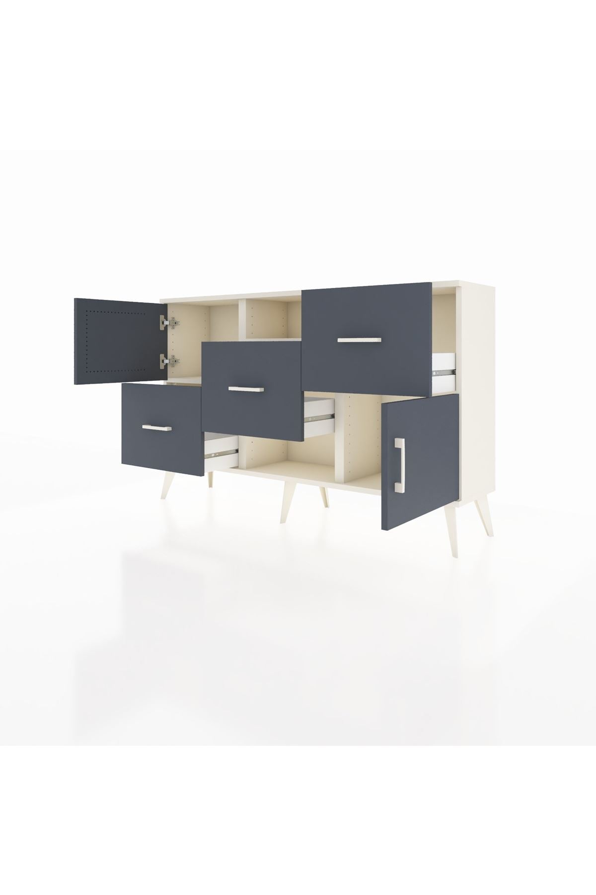 Arges Konsol 2 Raflı 3 Çekmeceli 2 Kapaklı 132x30x83 - S144M006V08A