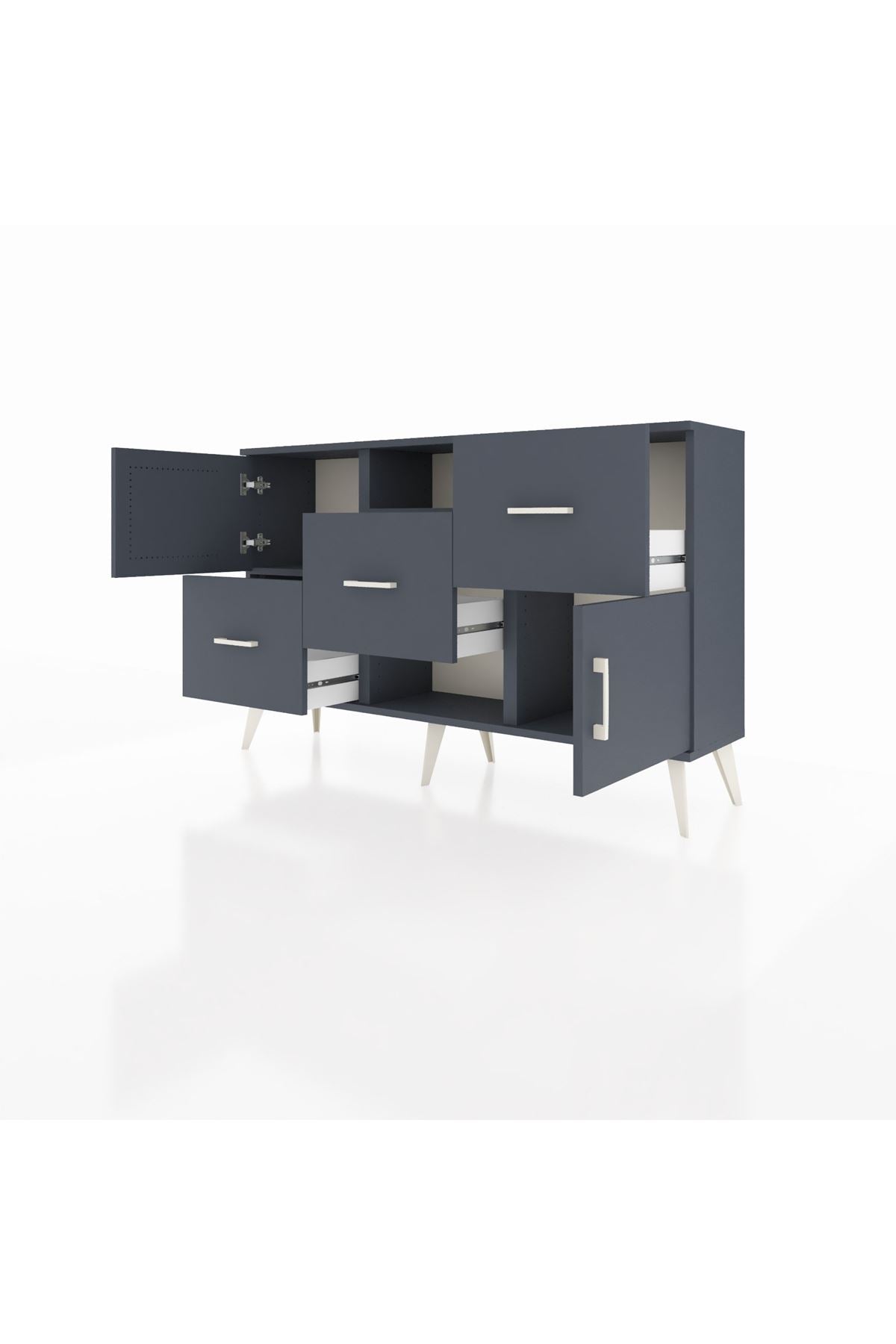 Arges Konsol 2 Raflı 3 Çekmeceli 2 Kapaklı 132x30x83 - S144M006V17A